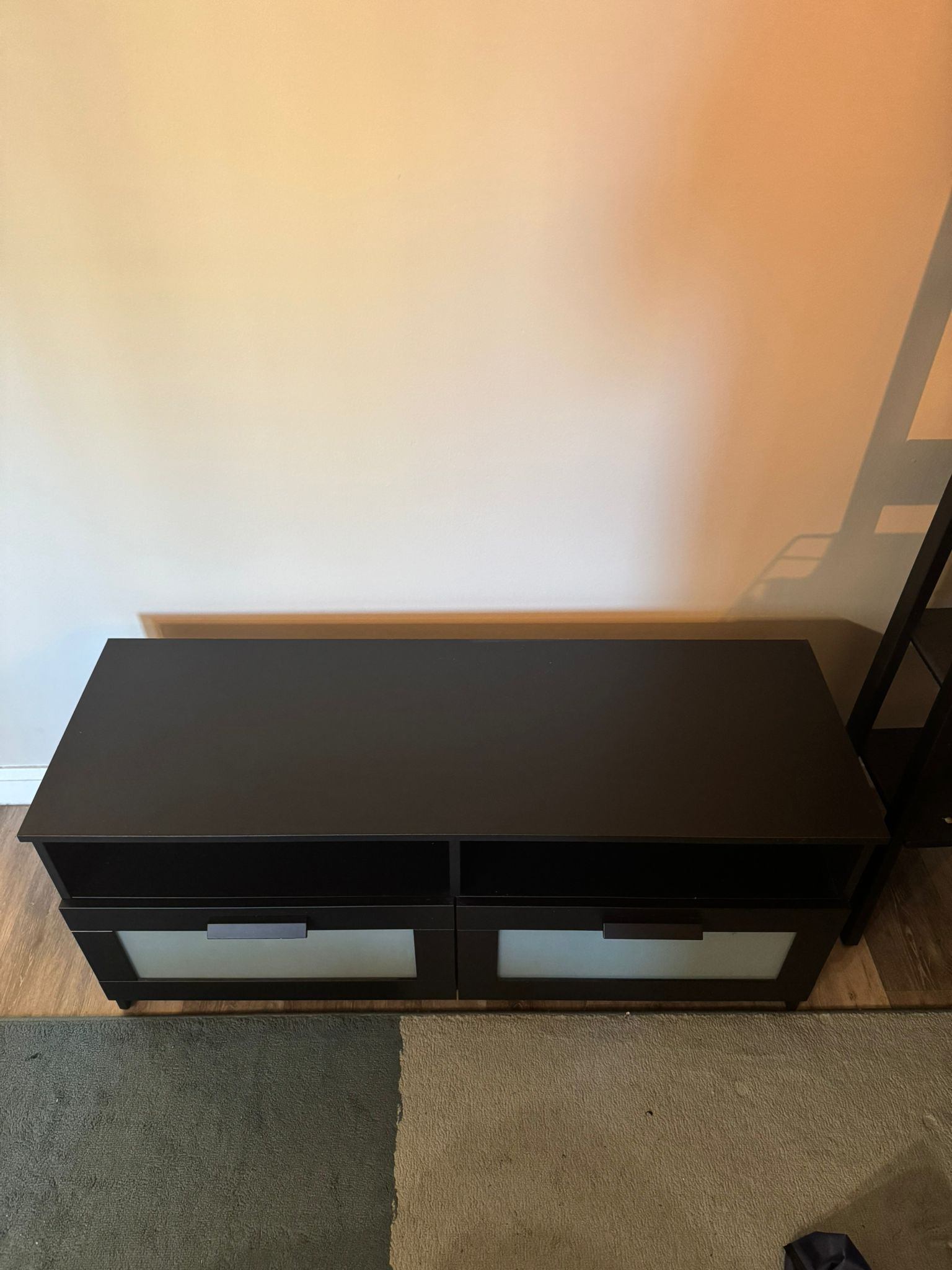 IKEA TV Stand / Media Console – Black-Brown – 2 Drawers - photo 5