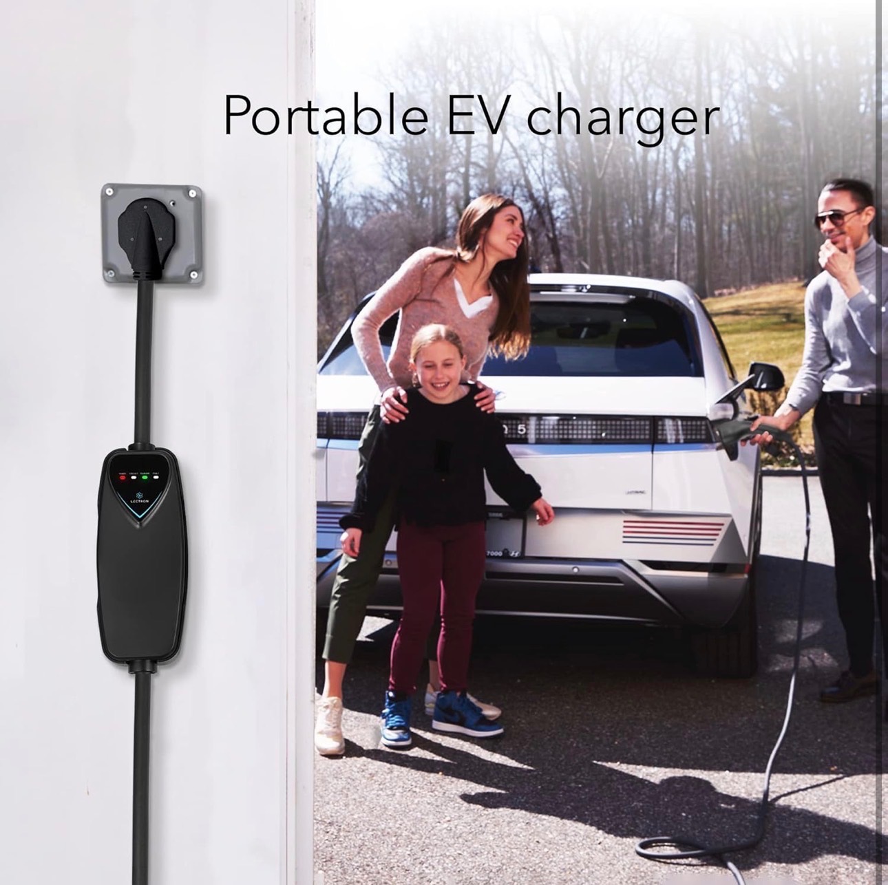 Level 2 J1772 Charger 40Amp 16ft Portable EV Charger WiFi Plug