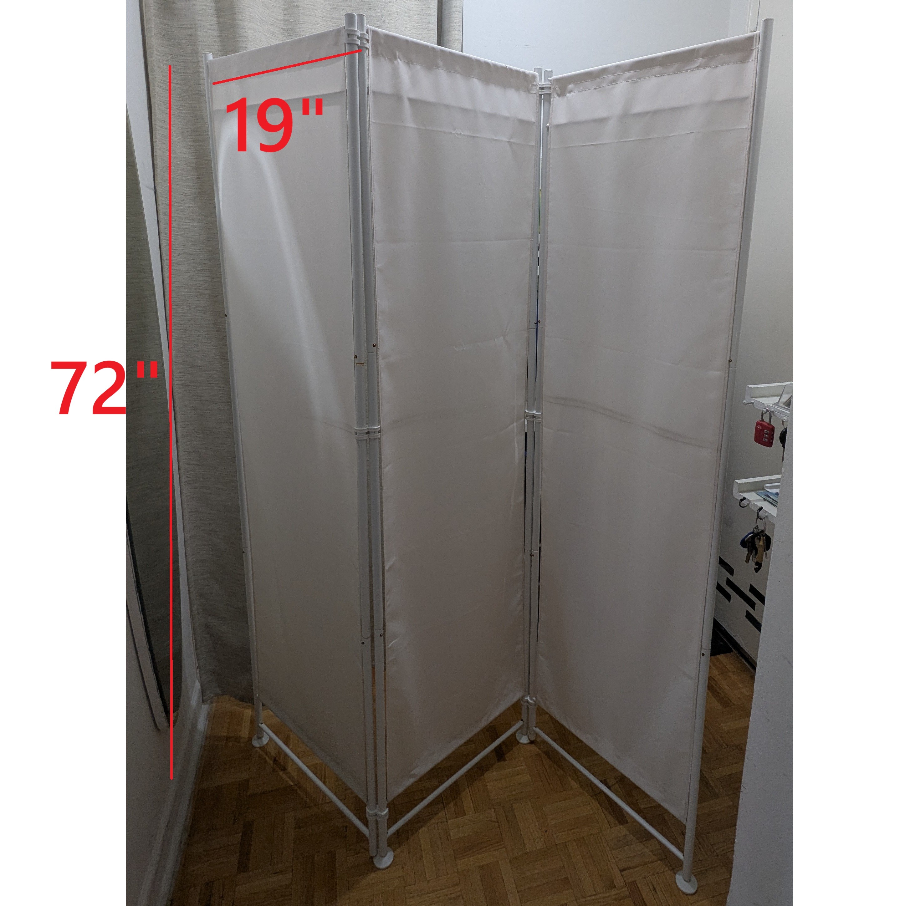 Portable, Foldable Tall 3-Panel Screen/Room Divider Wall Balcony