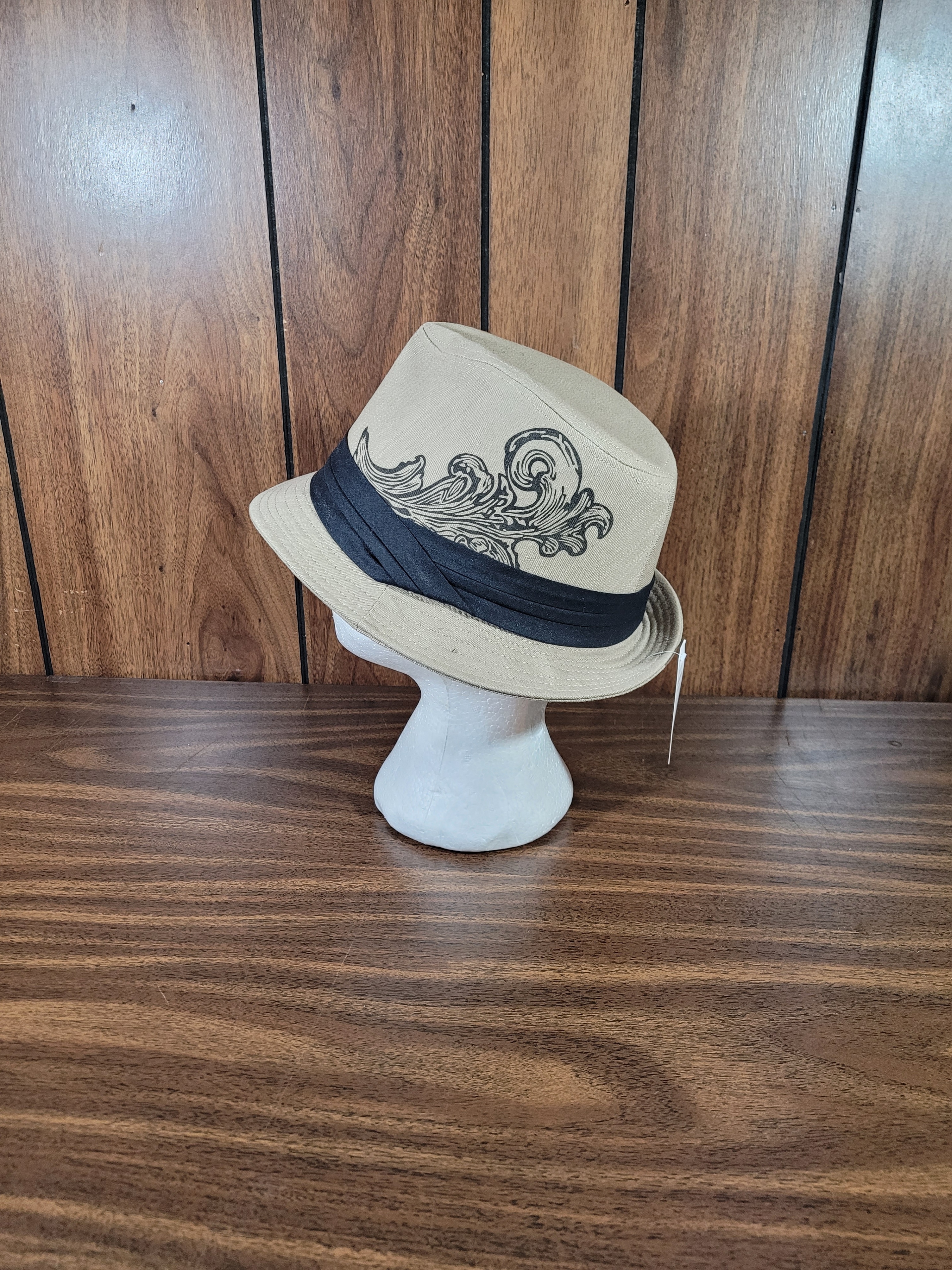 Tan Fedora Hat with Black Band - photo 2