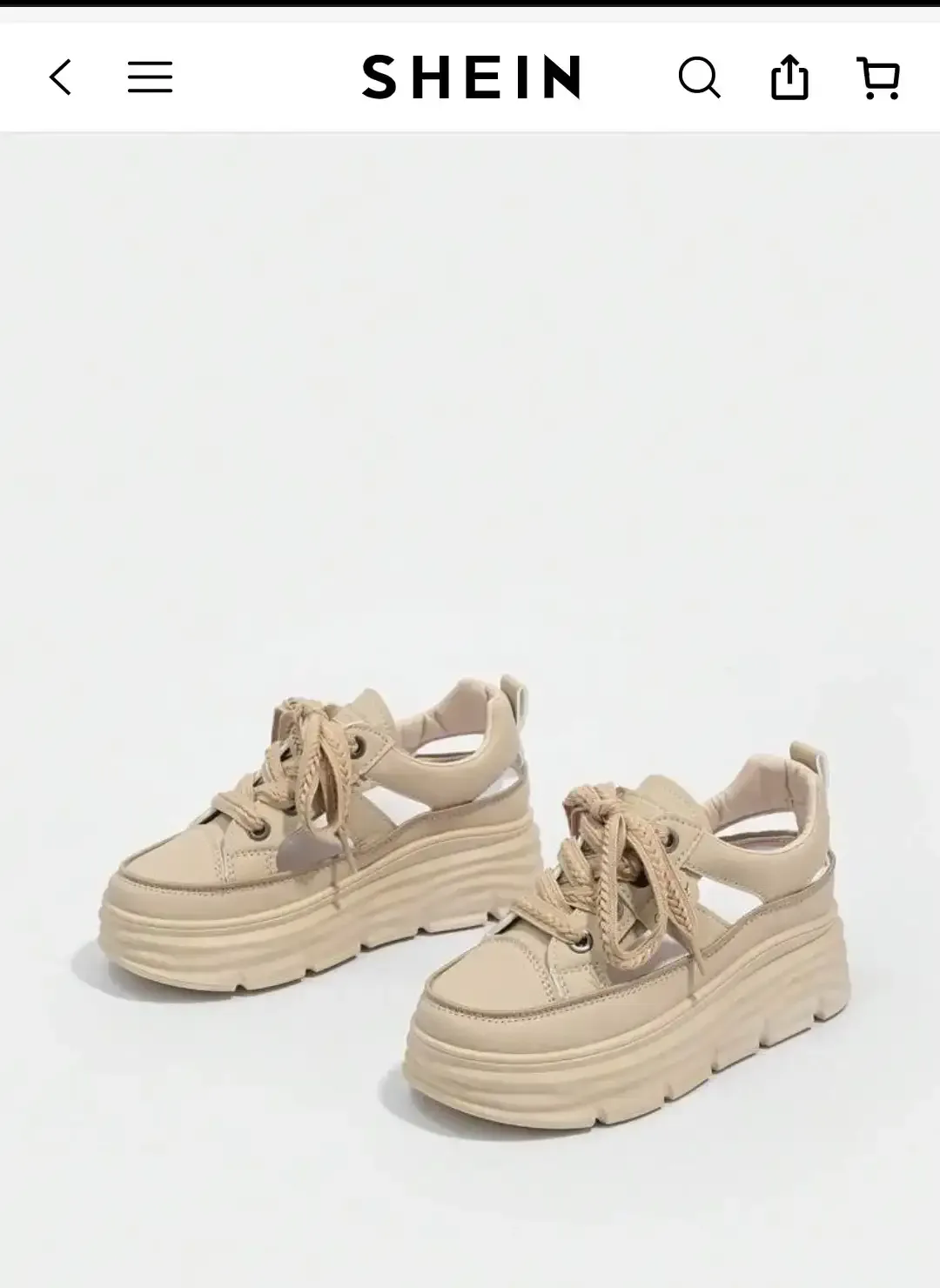 SHEIN Beige Platform Sandals Size 5.5 - photo 2