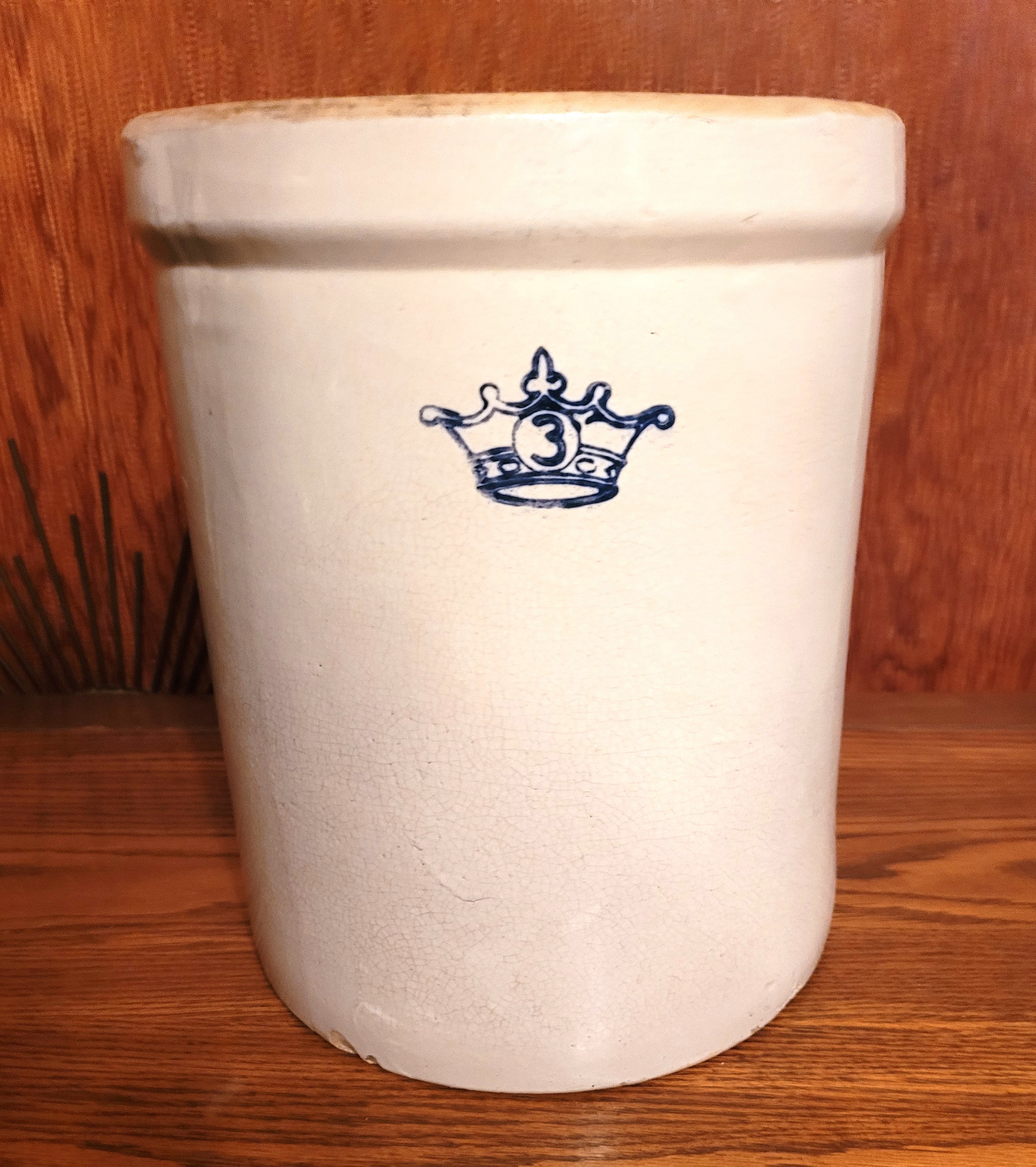 Robinson Ransbottom 3-Gallon Crown Stoneware Crock - Circa 1930s