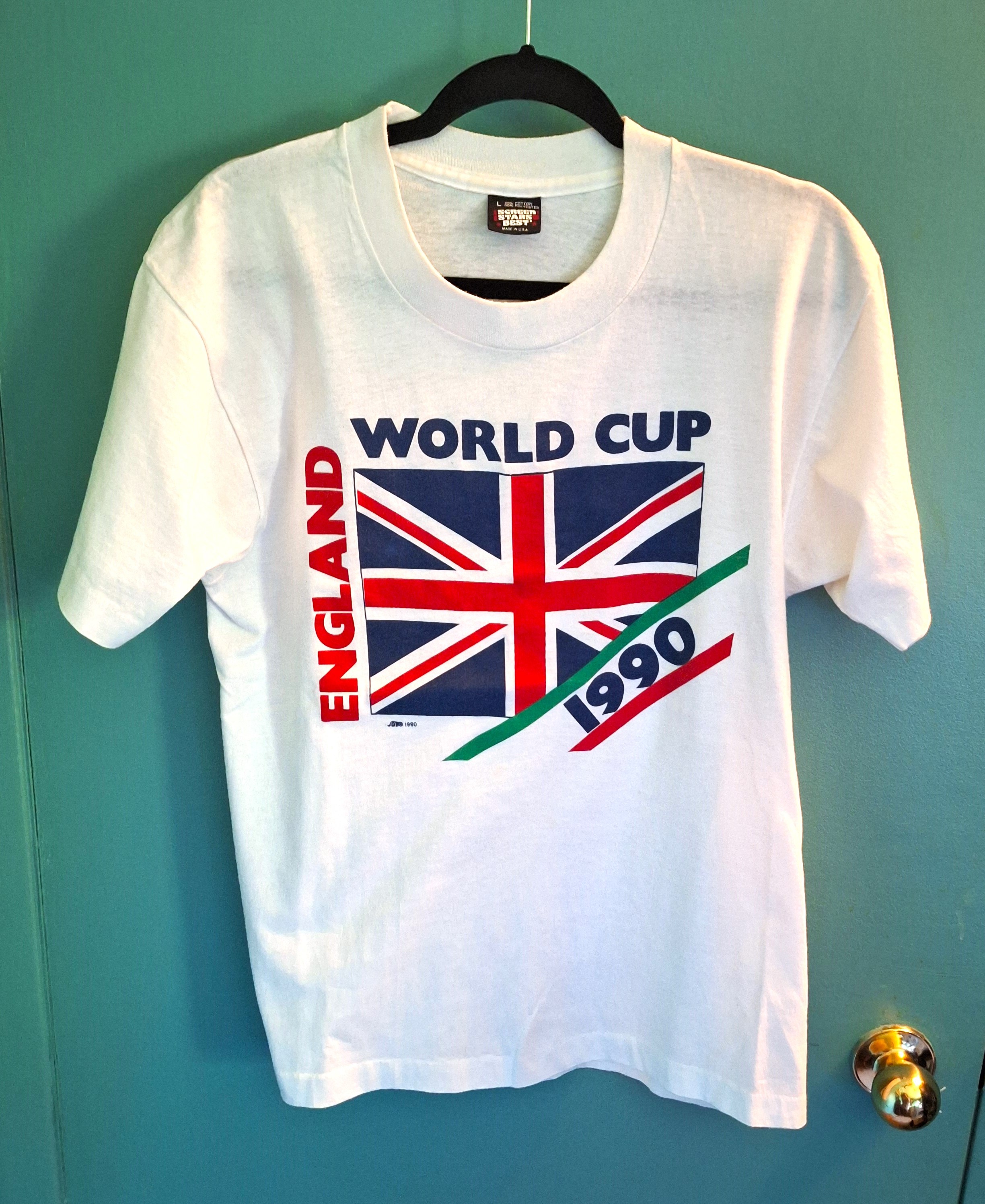 FIFA WORLD CUP 1990 Original Team ENGLAND T-SHIRT - New
