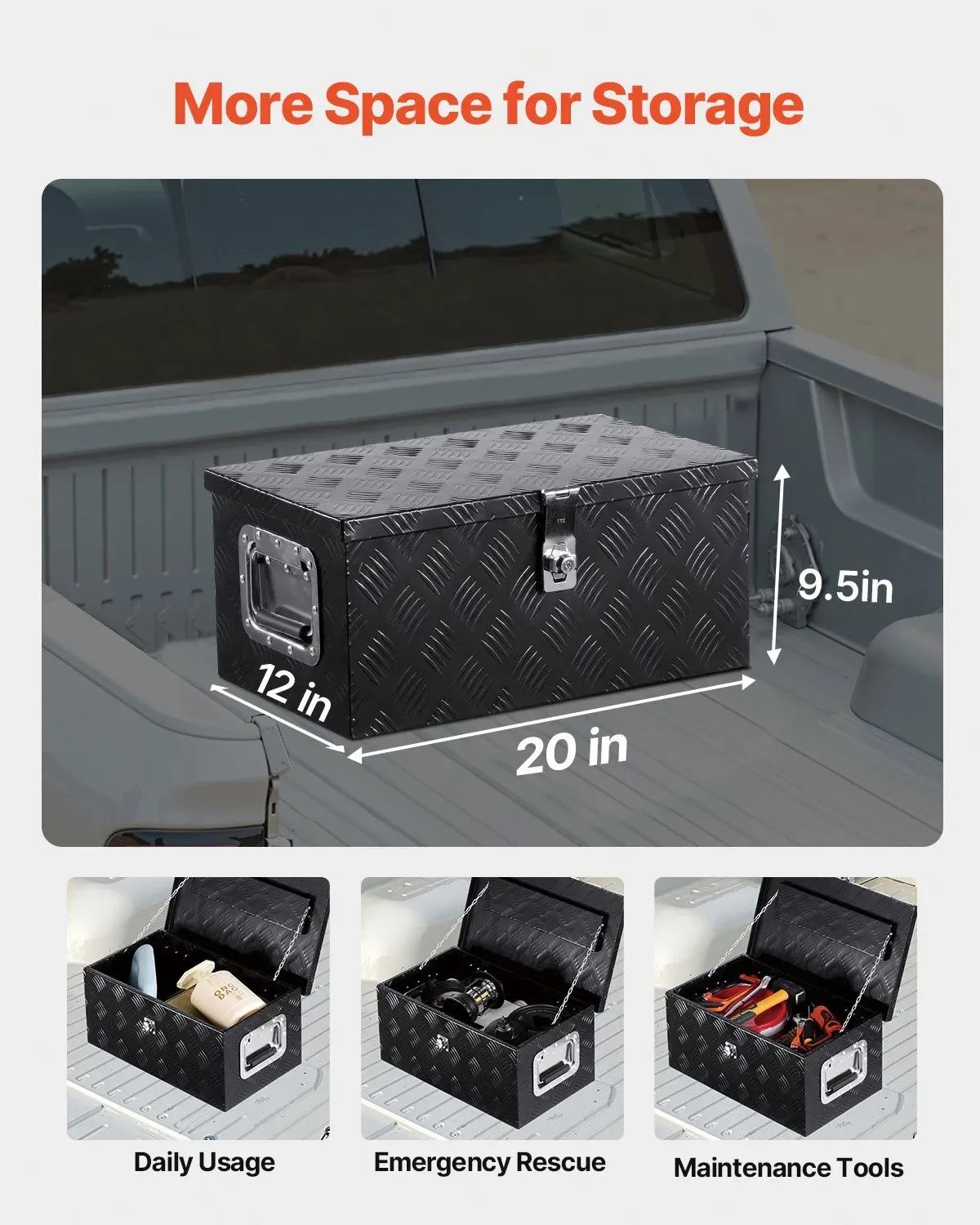 Black Aluminum Tool Box