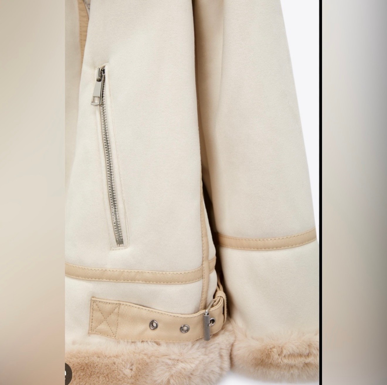 Zara Faux Suede Double Faced Aviator Jacket - M - photo 3