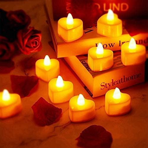 Heart Shaped LED Tealight Candles (12 Pack) - photo 2