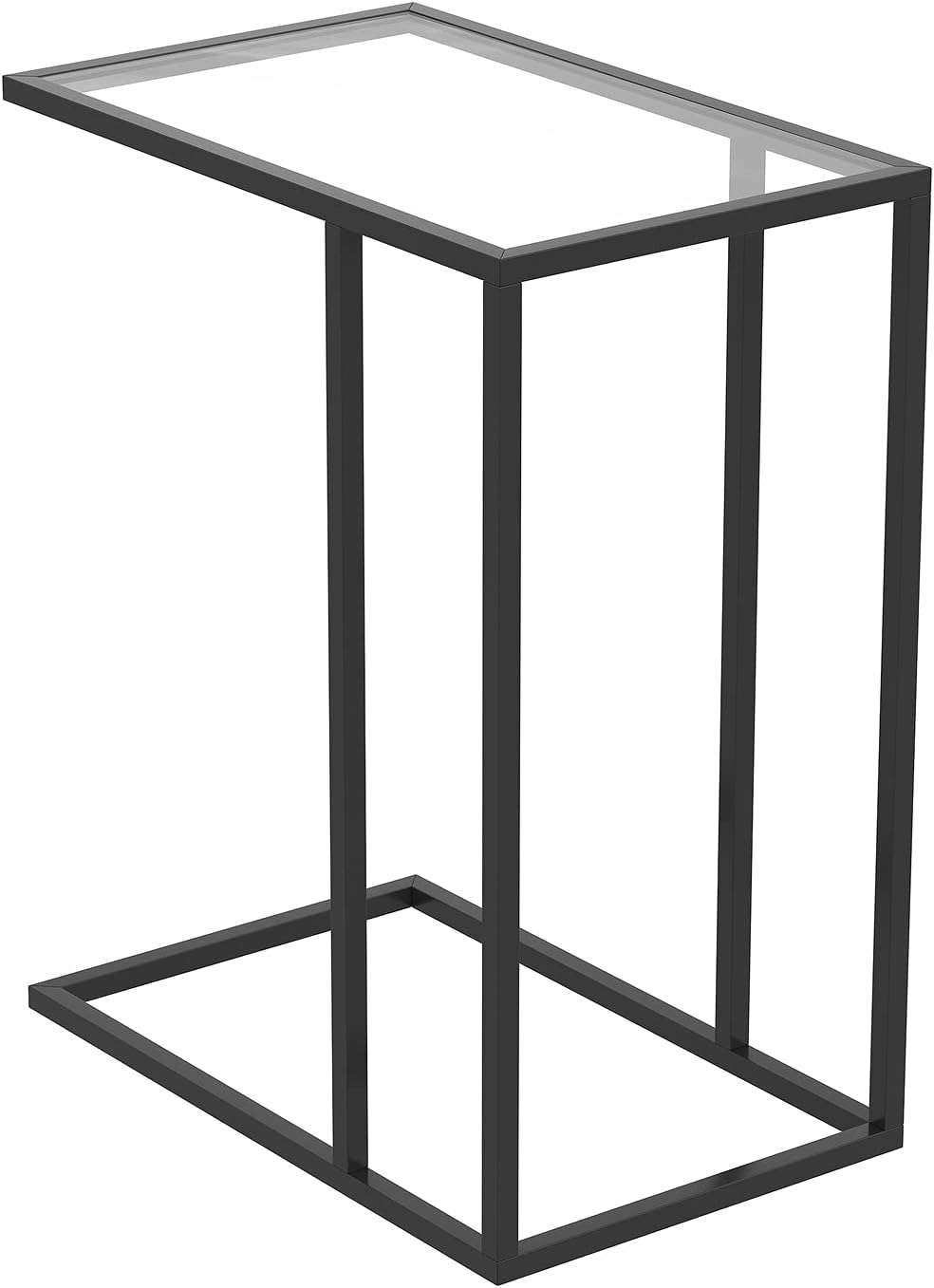 Modern C‐Shaped Side Table – Black Metal Frame - photo 4