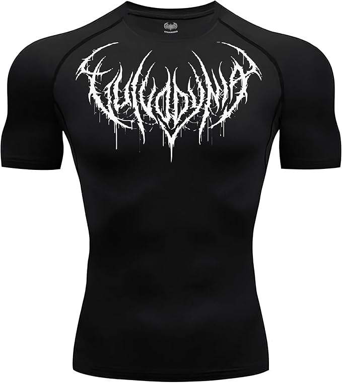 Fitkairosis Enstasis Black Compression Shirt for Men