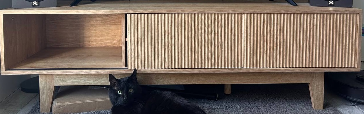 TV Stand Console with Shelves and Storage - photo 2