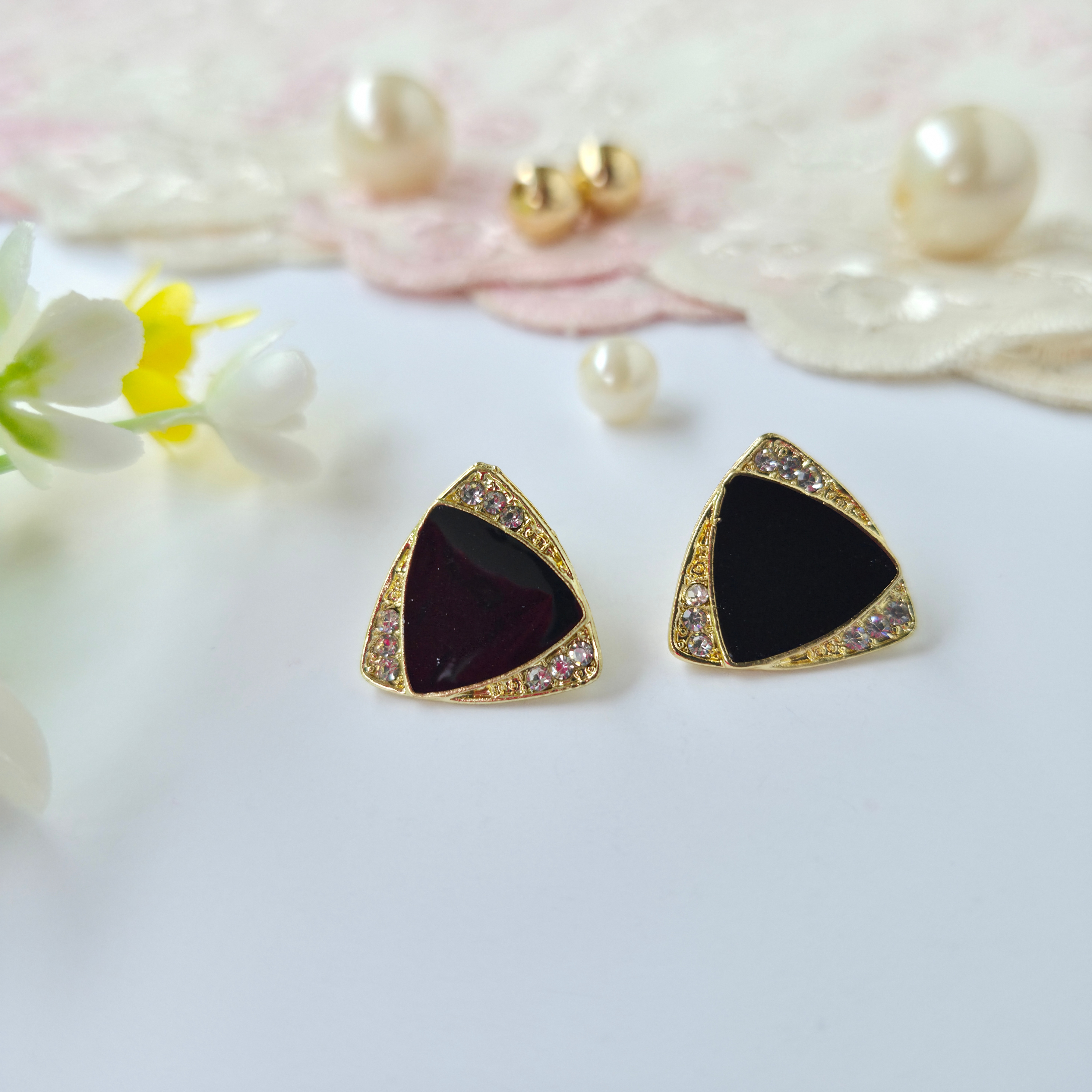 ✨ Black Triangle Stud Earrings  by Rabloo Accessories - photo 2
