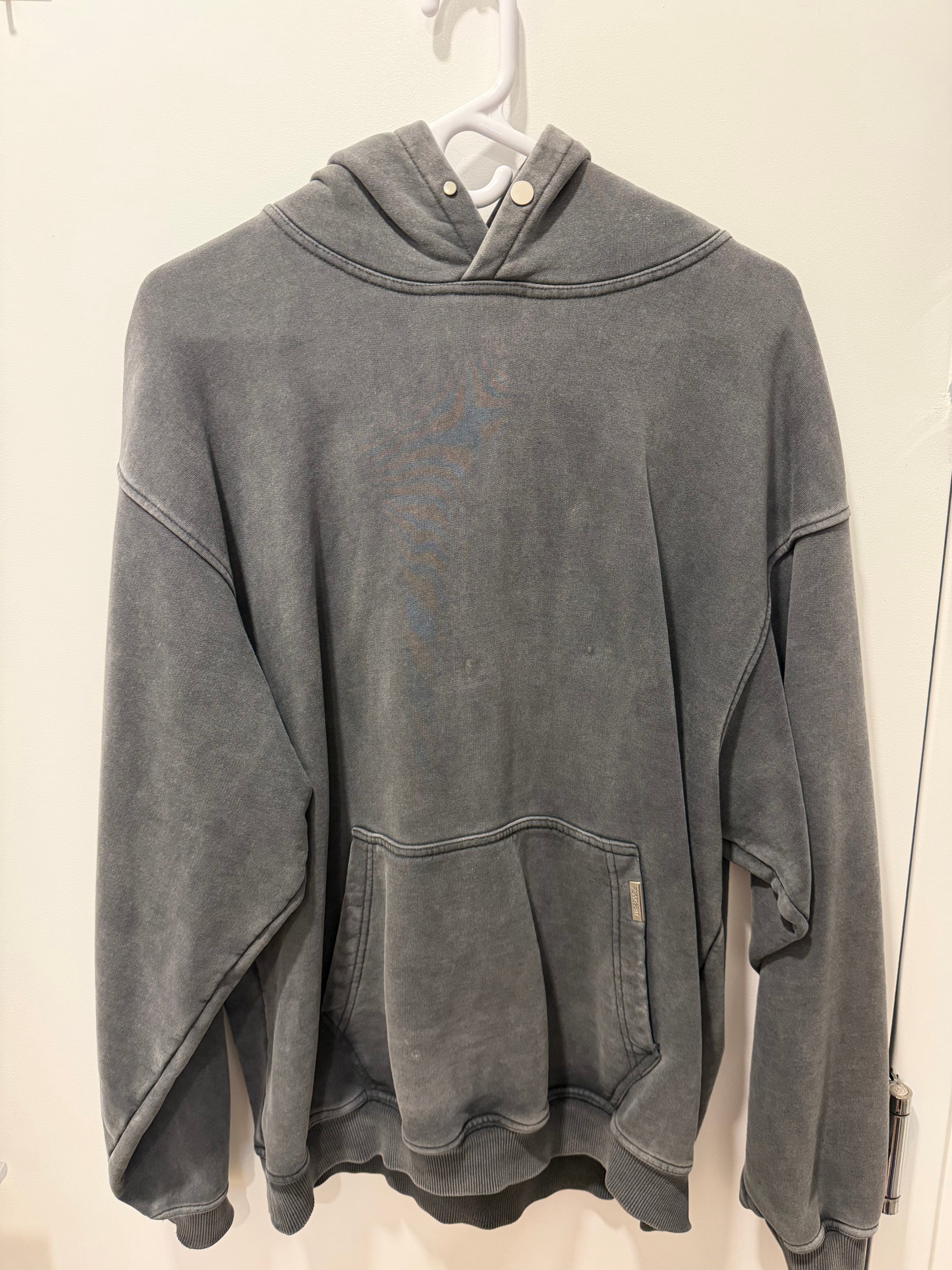 Represent Blanks Hoodie – Gray / Washed Black – Size M - photo 2