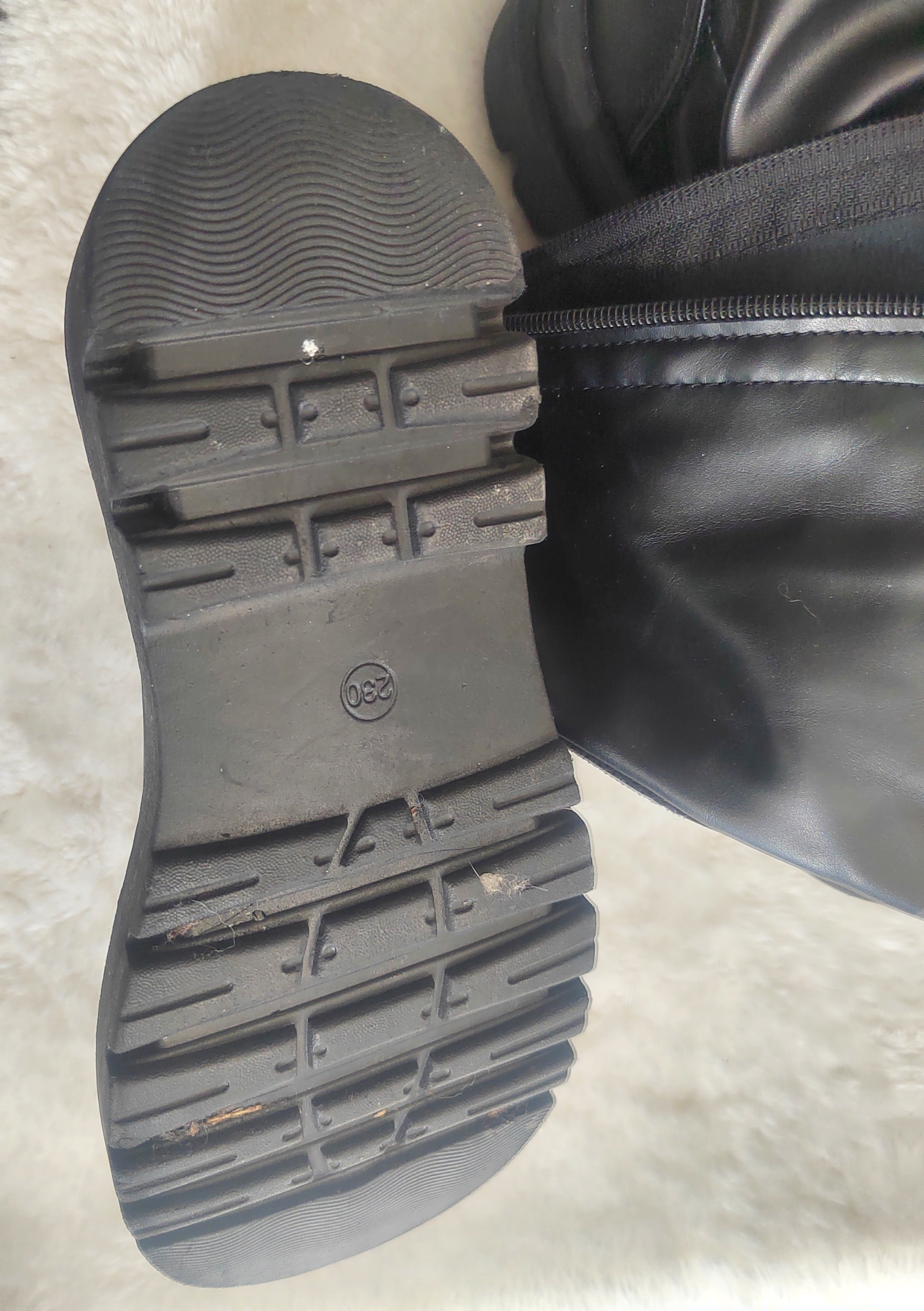 Black Knee-High Combat Boots - photo 4