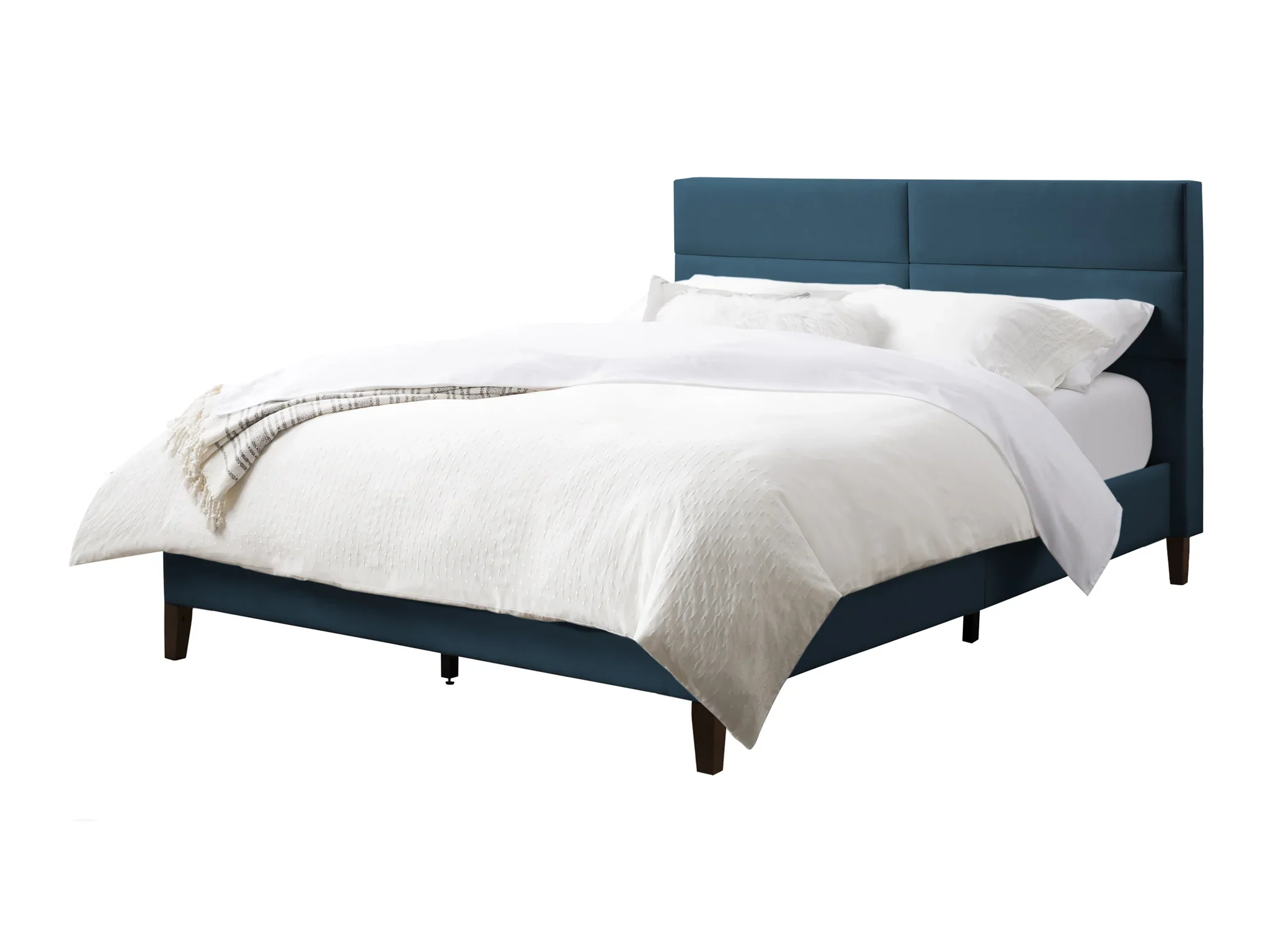 Ocean Blue Queen Platform Bed | No Box Spring Required | BNIB - photo 2