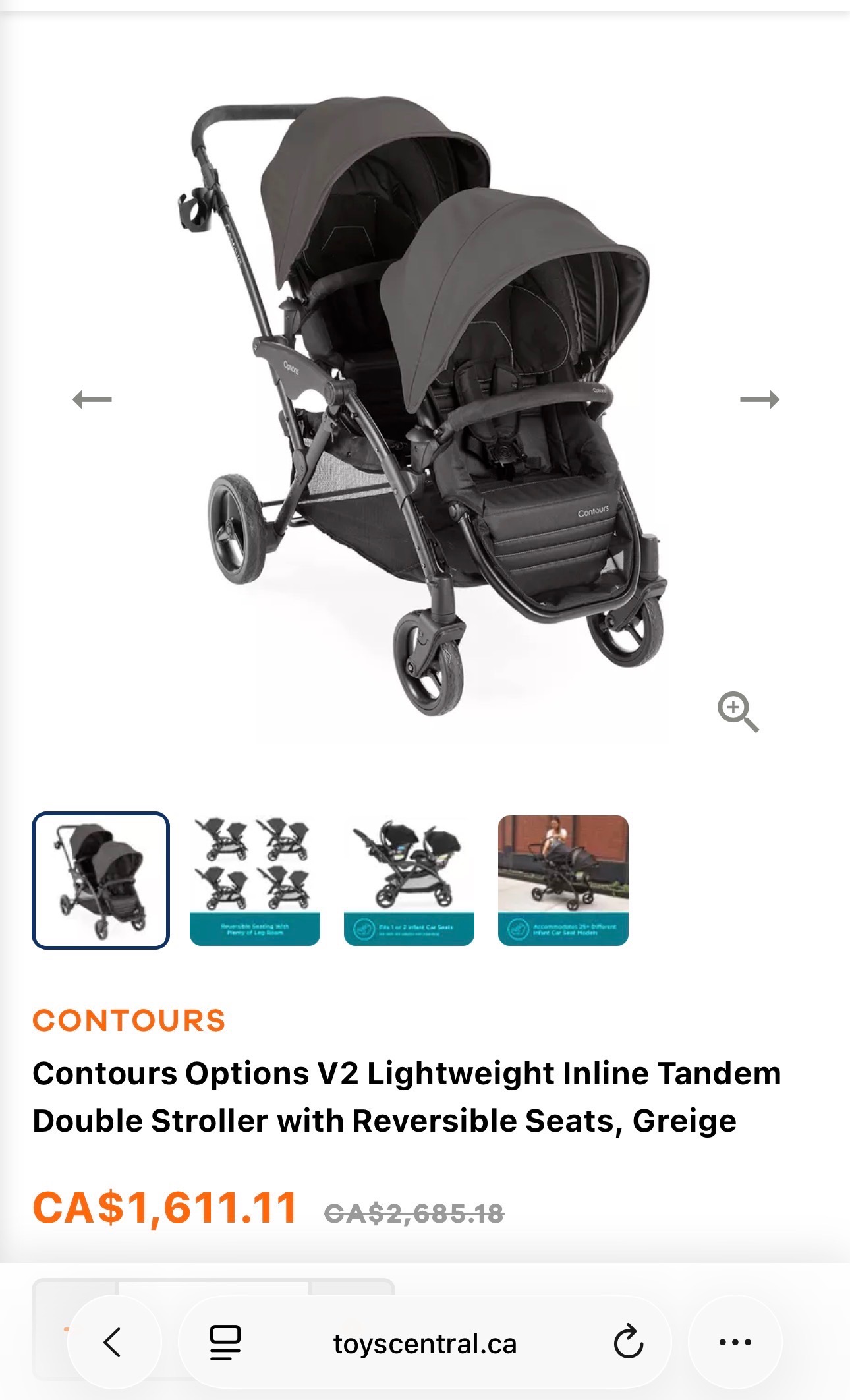 Double Stroller V2 Tandem Lightweight Reversible Seats - photo 2