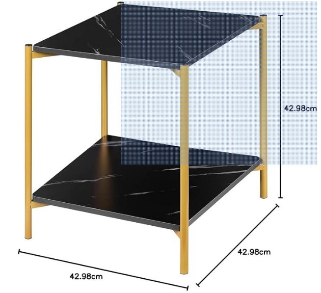2 x Marble Effect Square Tables - photo 4