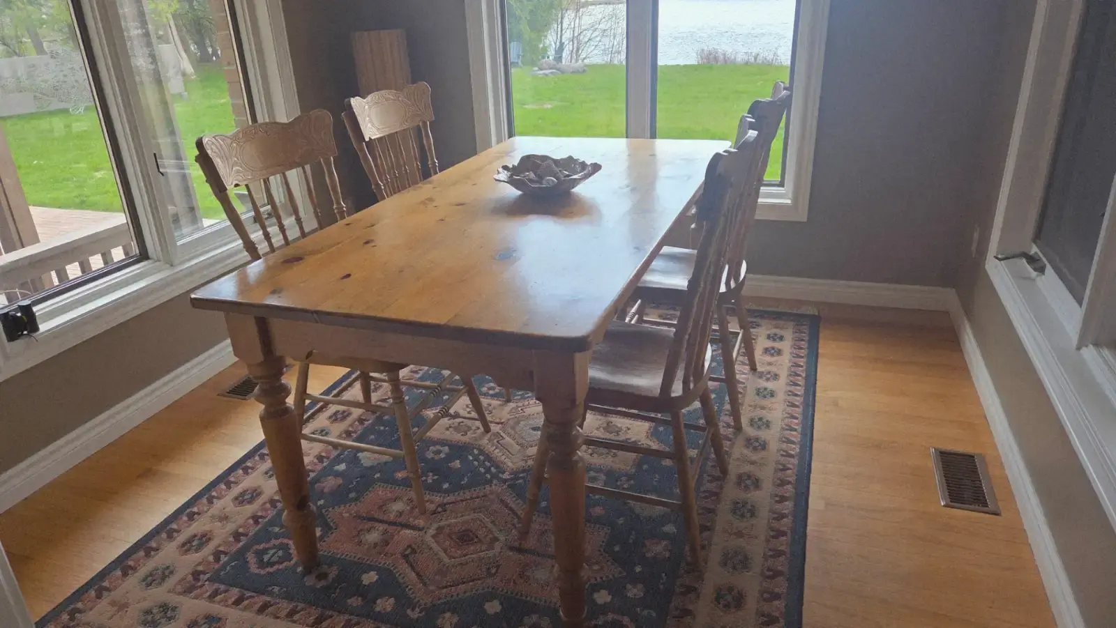 Solid Pine Dining Table Only – Rustic Farmhouse Style