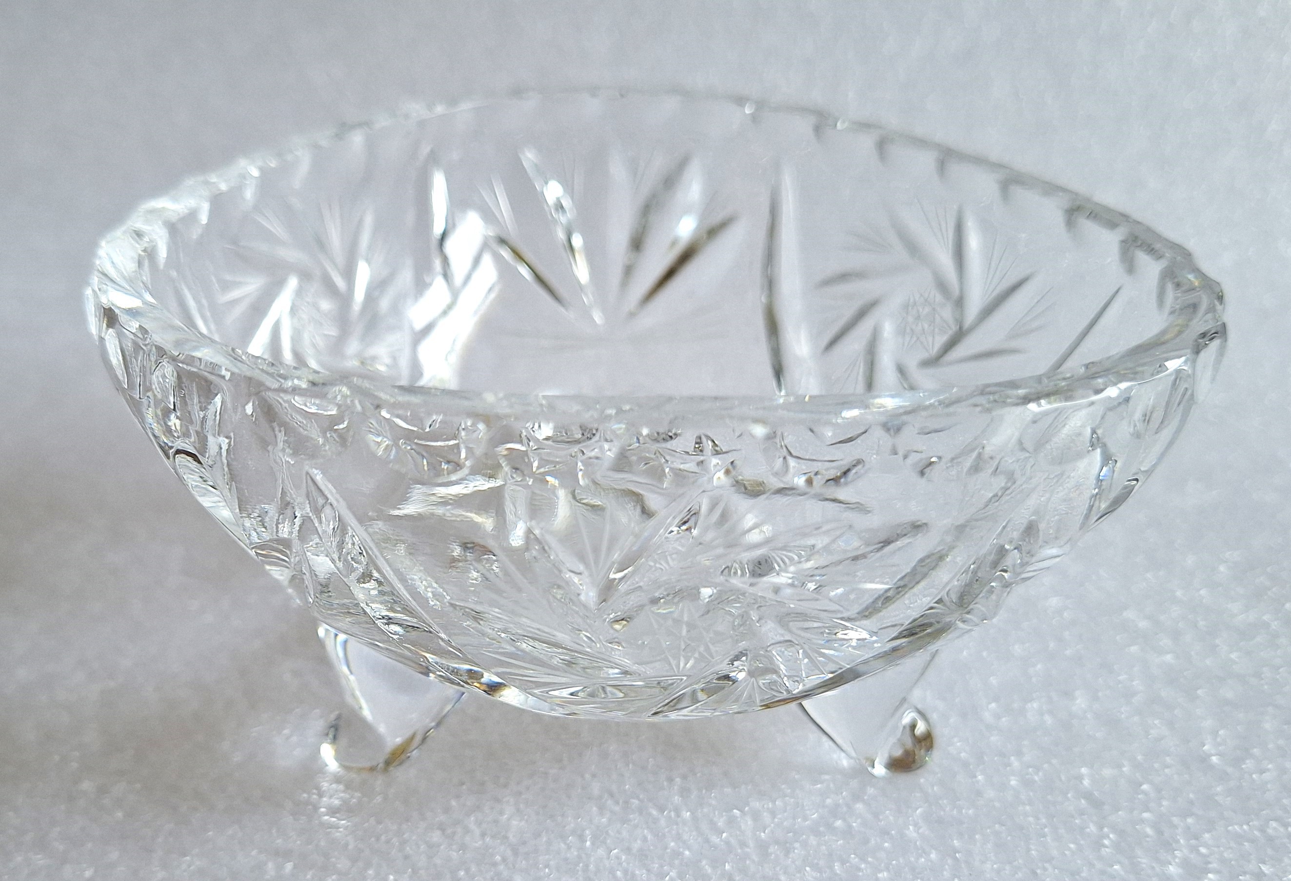 Beautiful Vintage Pinwheel Crystal Candy Trinket Dish Bowl - photo 2