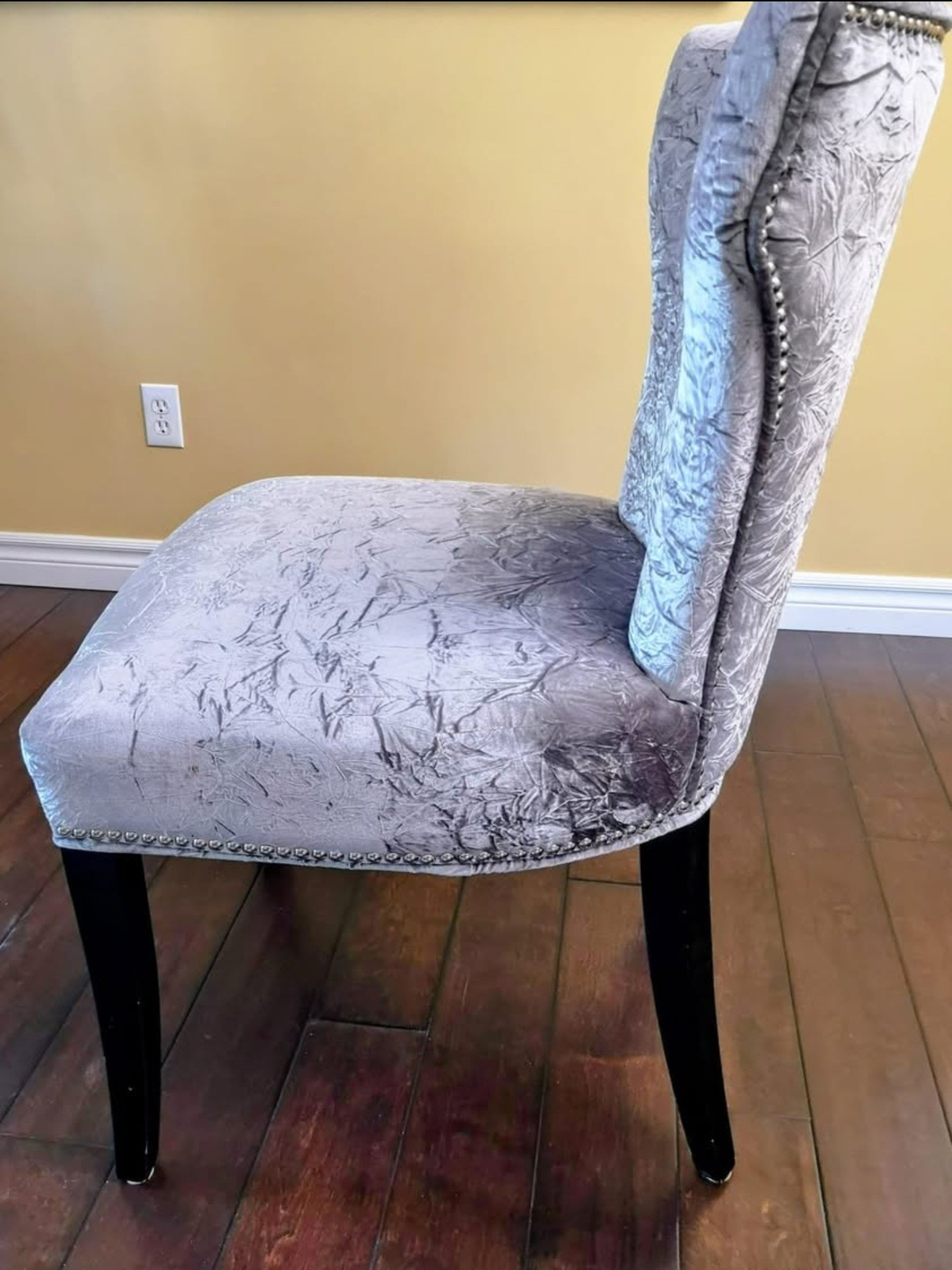 Luxurious Grey/Silver Velvet Dining/Accent Chairs used to stage - photo 5