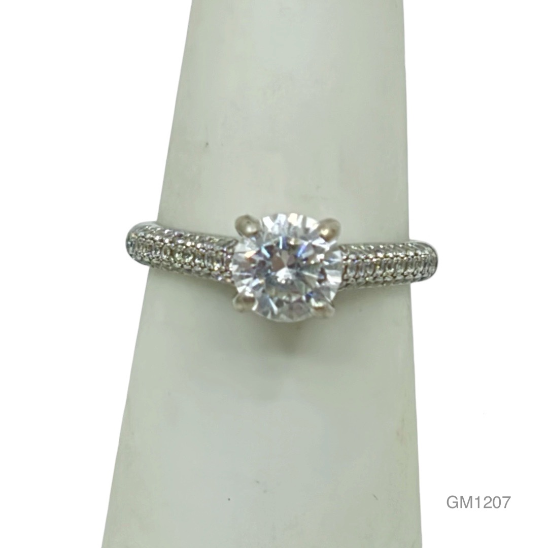 MMW Sterling silver cubic zirconia engagement ring - GM1207