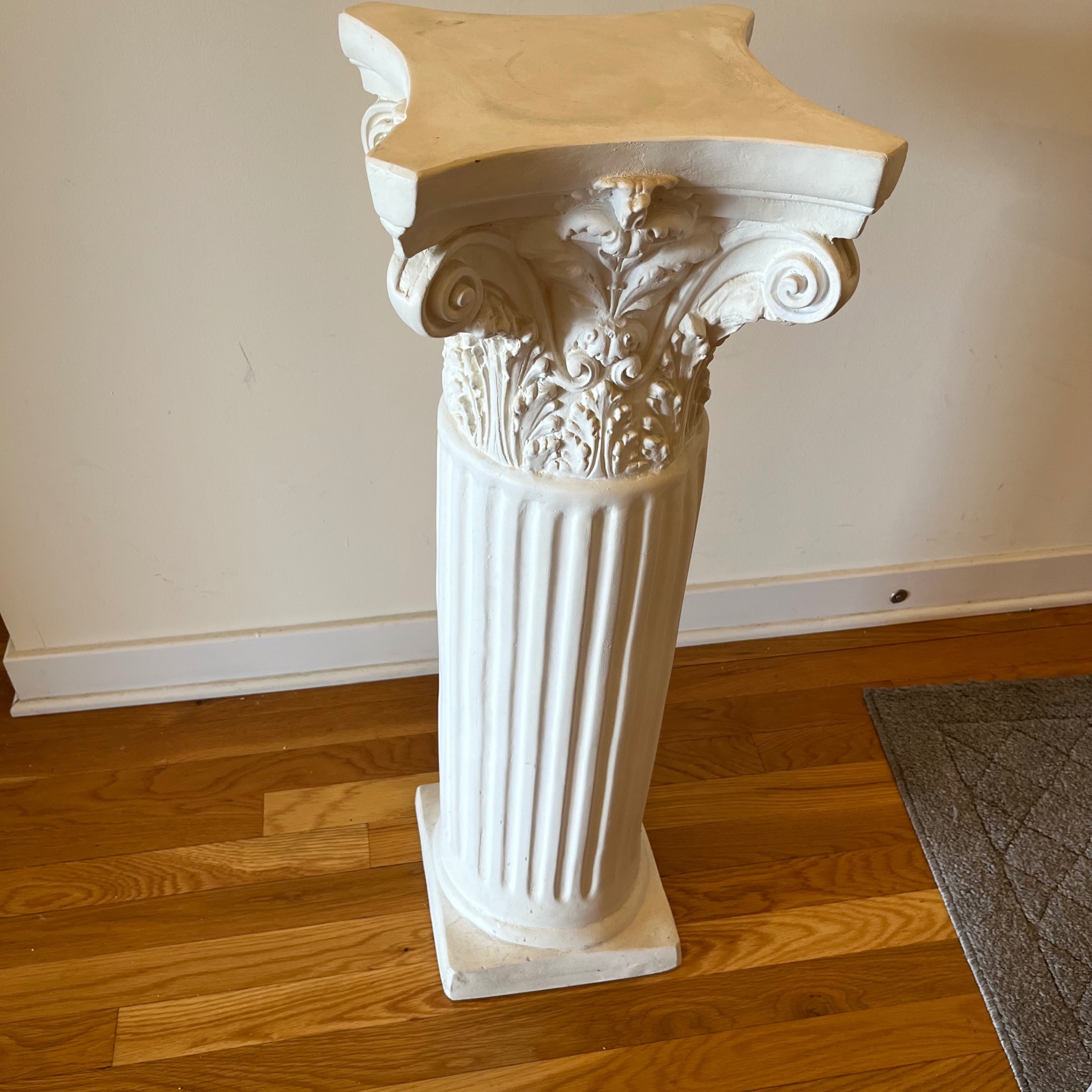 Plaster Column Pedestal Stand - 31" Tall Corinthian Pillar - photo 3