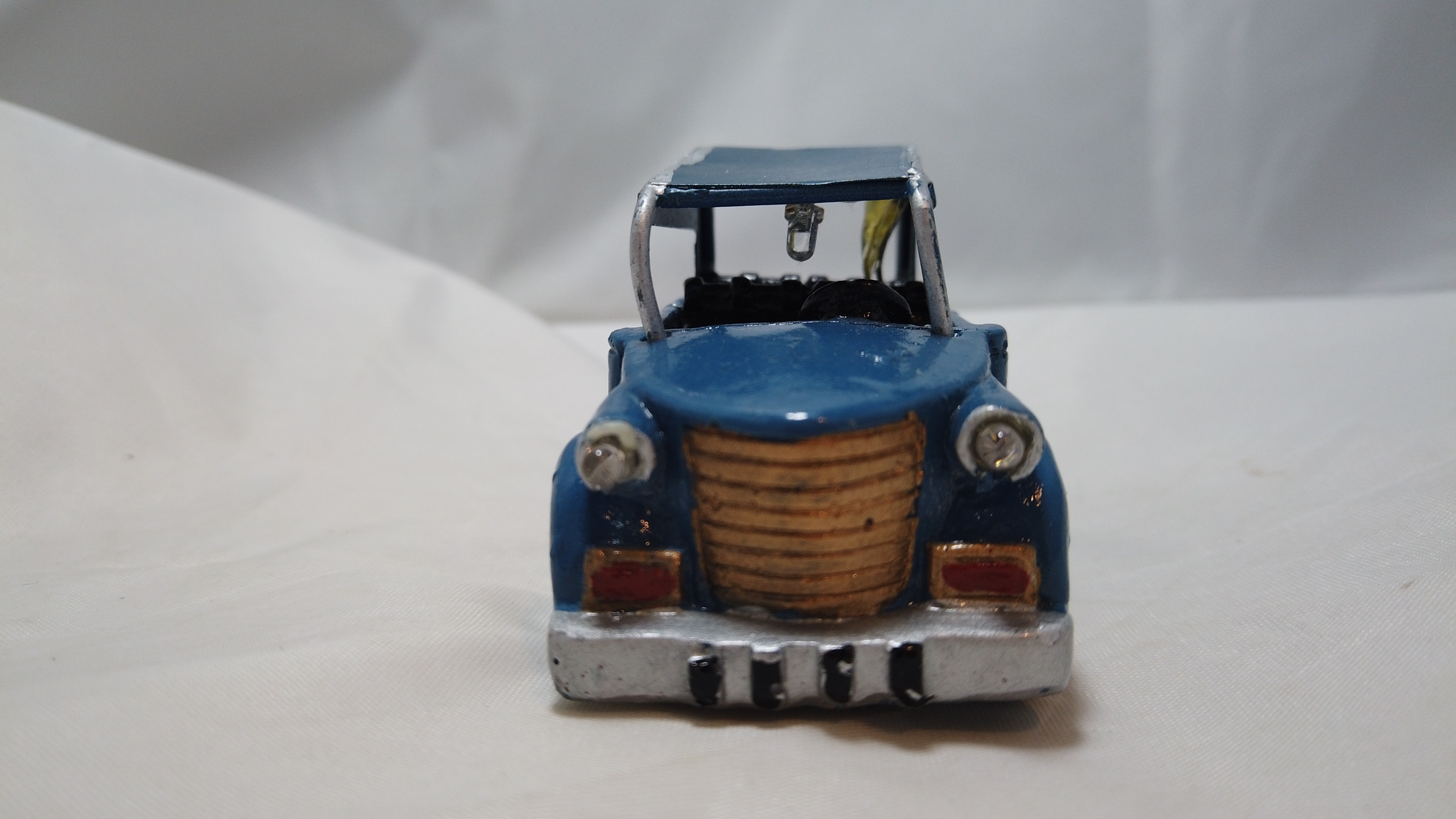 Vintage Style Blue Antique Car Battery-Operated Novelty Decor - - photo 2