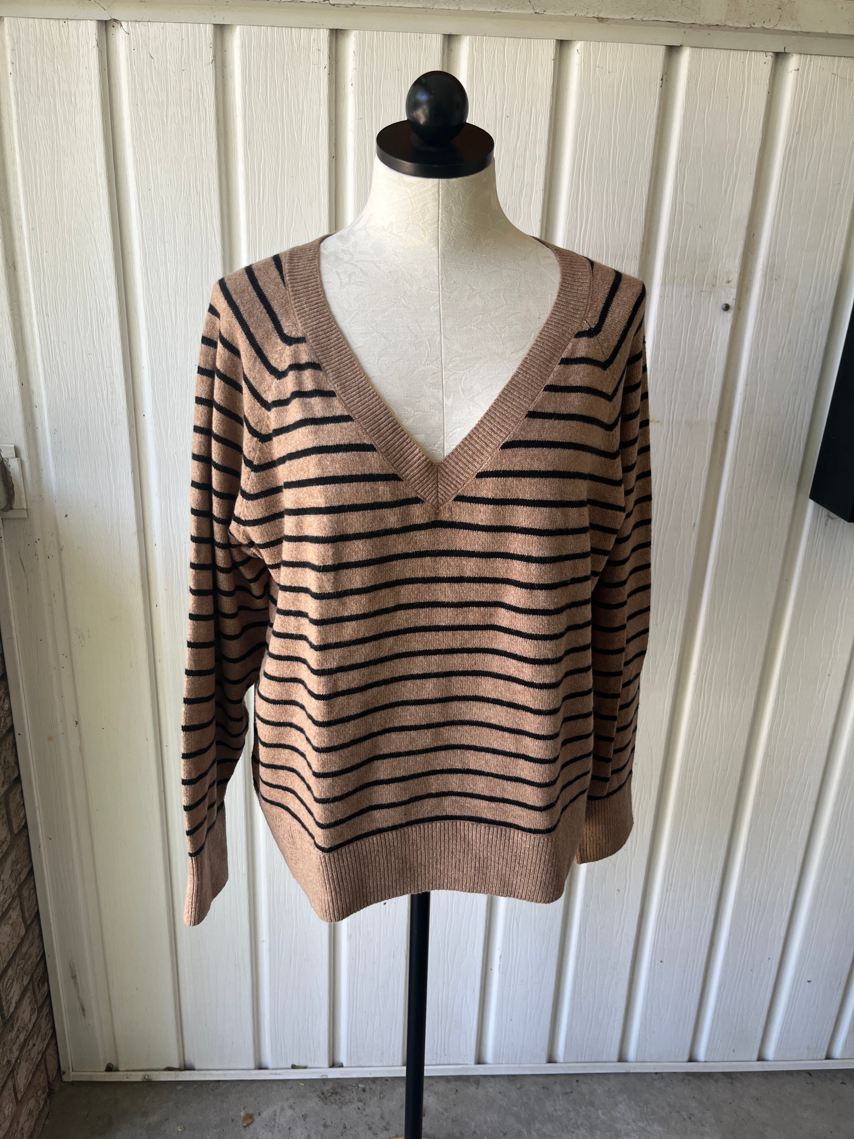 Old Navy Striped V-Neck Sweater