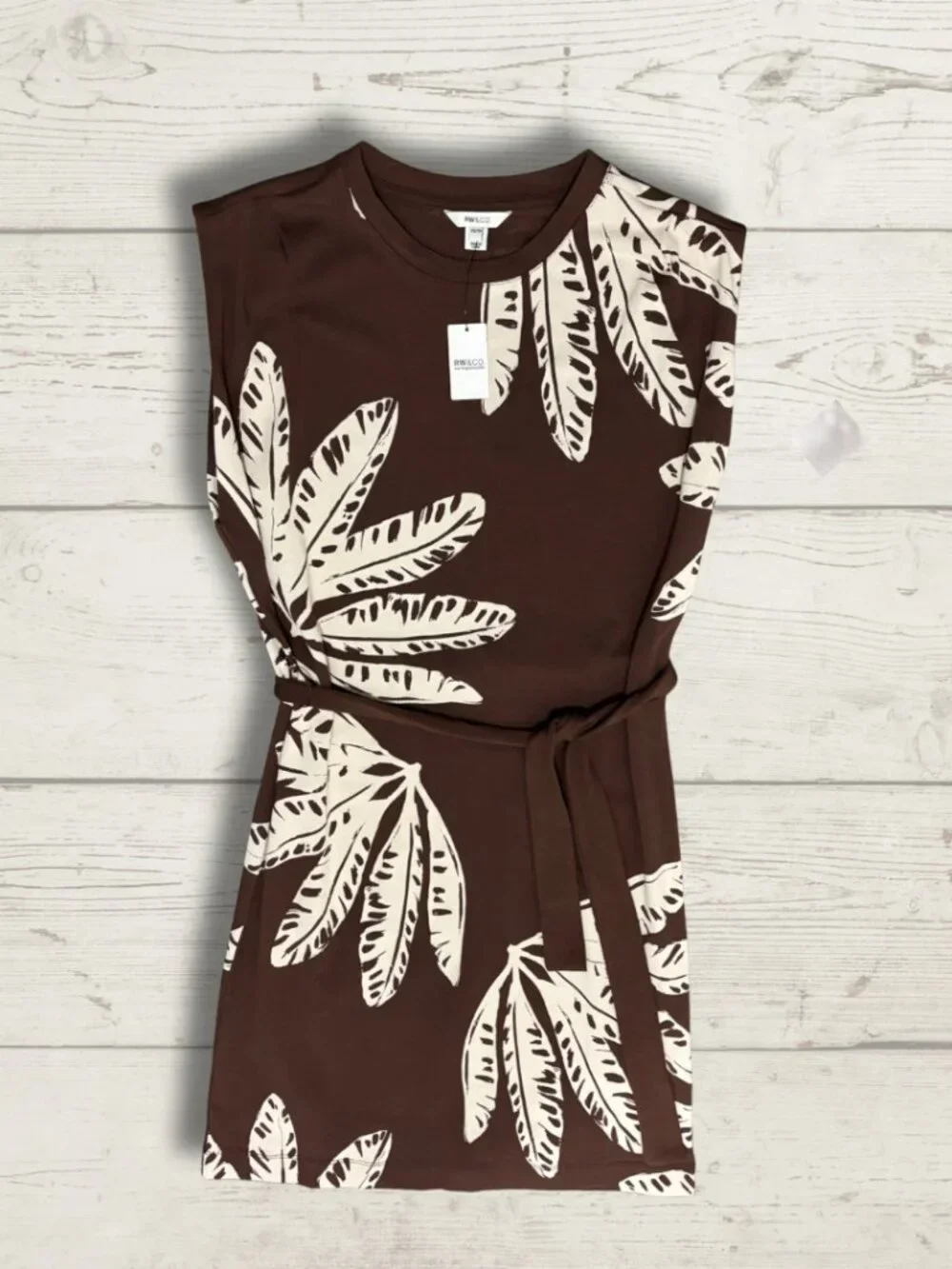 RW&CO Brown Leaf Print Dress – NWT – XS - photo 2