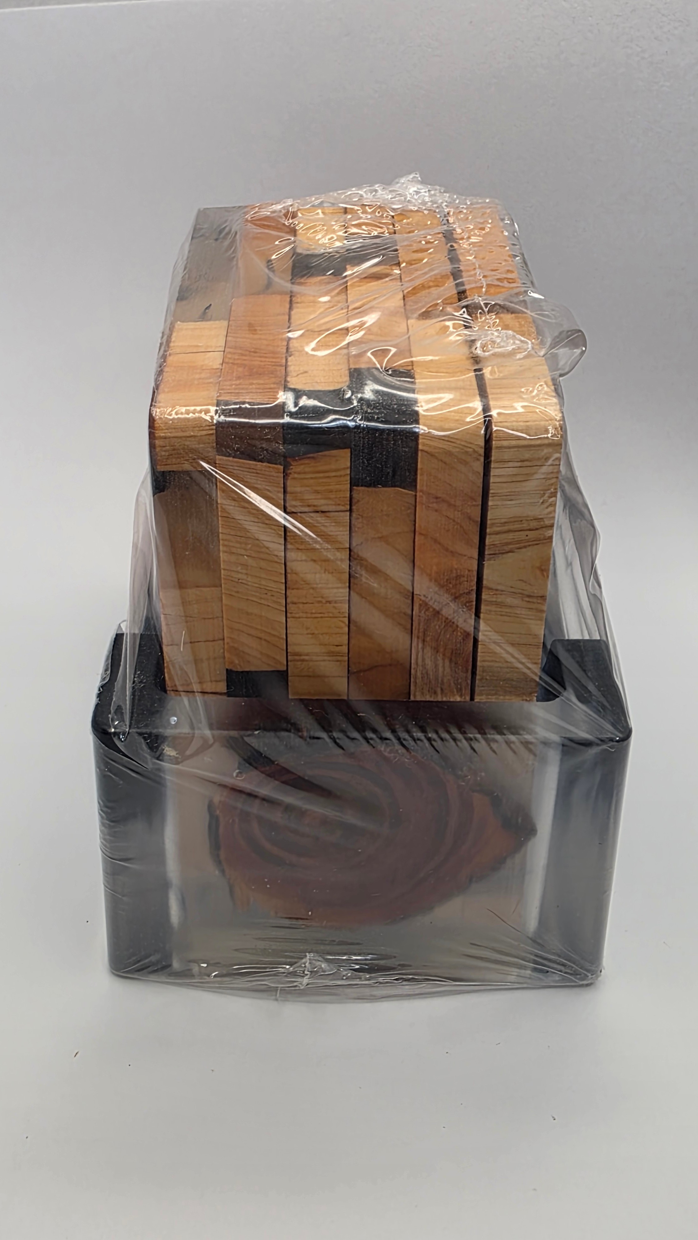 Wood & Resin Coasters Set of 6 with Holder — Cedar Scented - photo 4