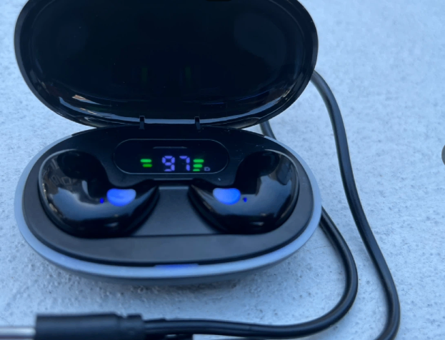 Black Wireless Earbuds with Charging Case - photo 2