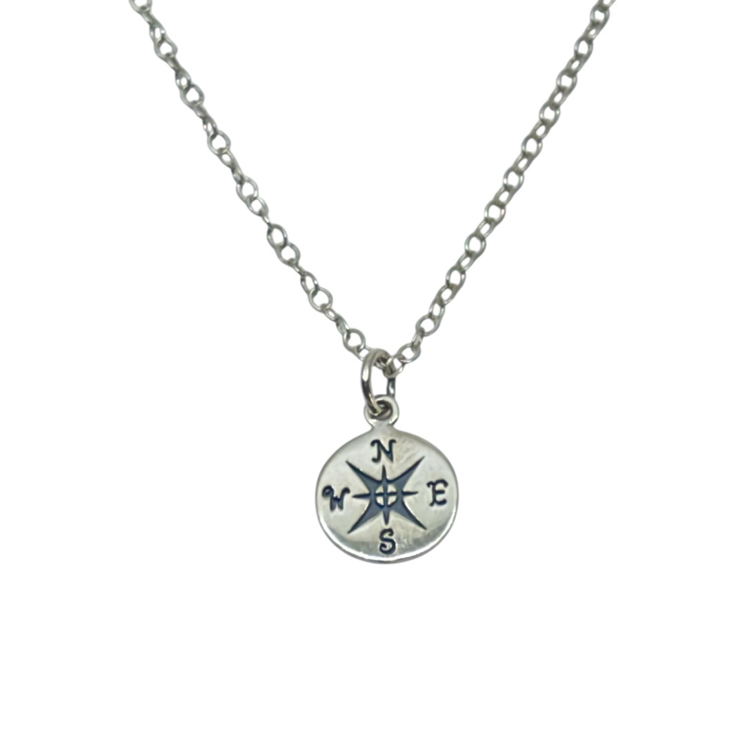 Sterling silver compass rose design necklace - GM1212