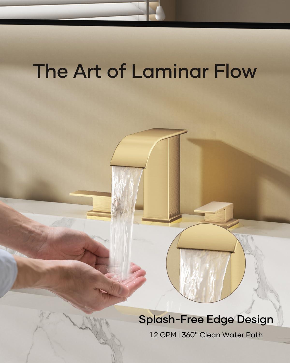 🚿 AVSIILE Brushed Gold Waterfall Bathroom Faucet – $50 FIRM