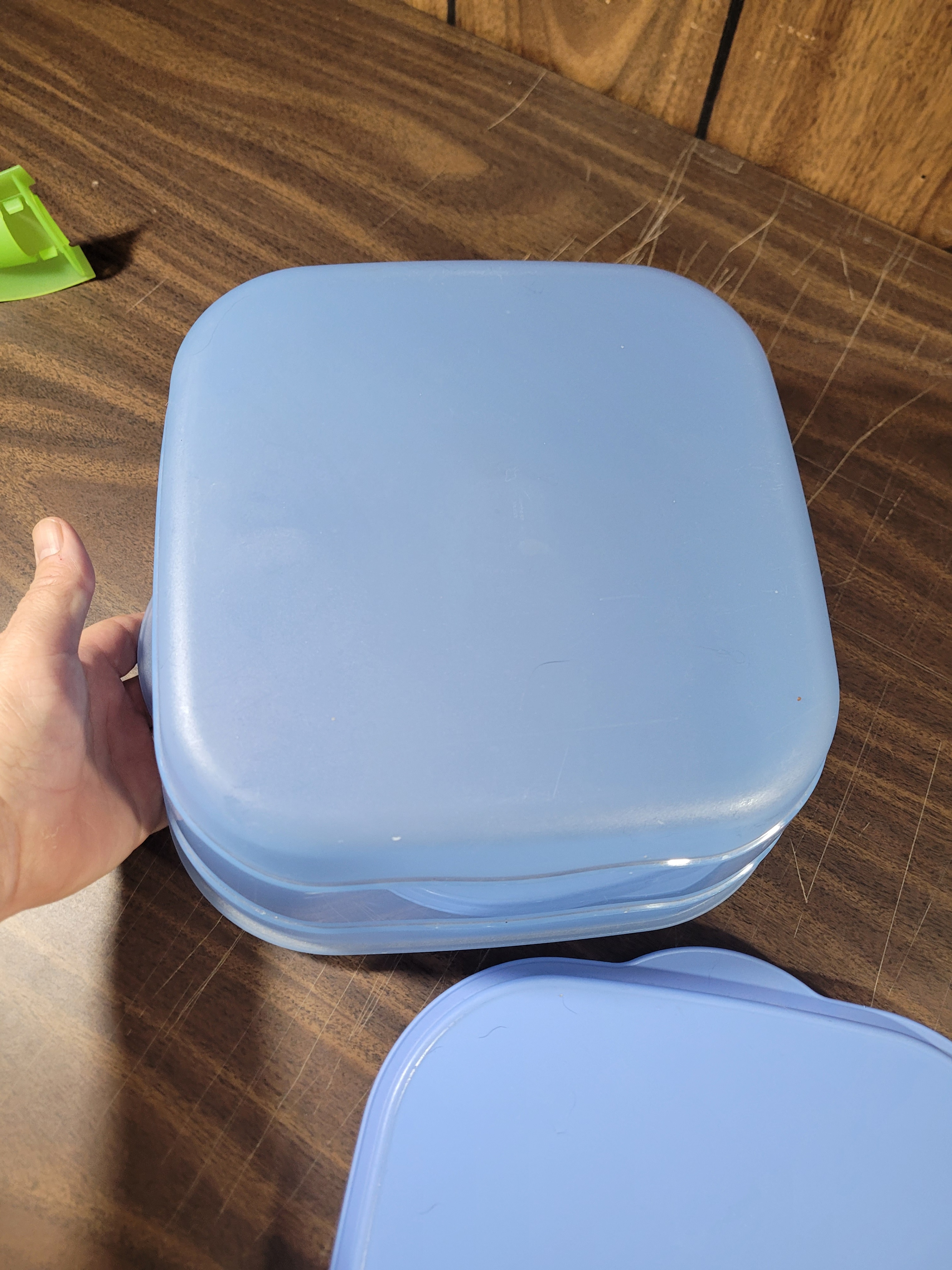 Blue Food Storage Container with Green Strap - photo 2