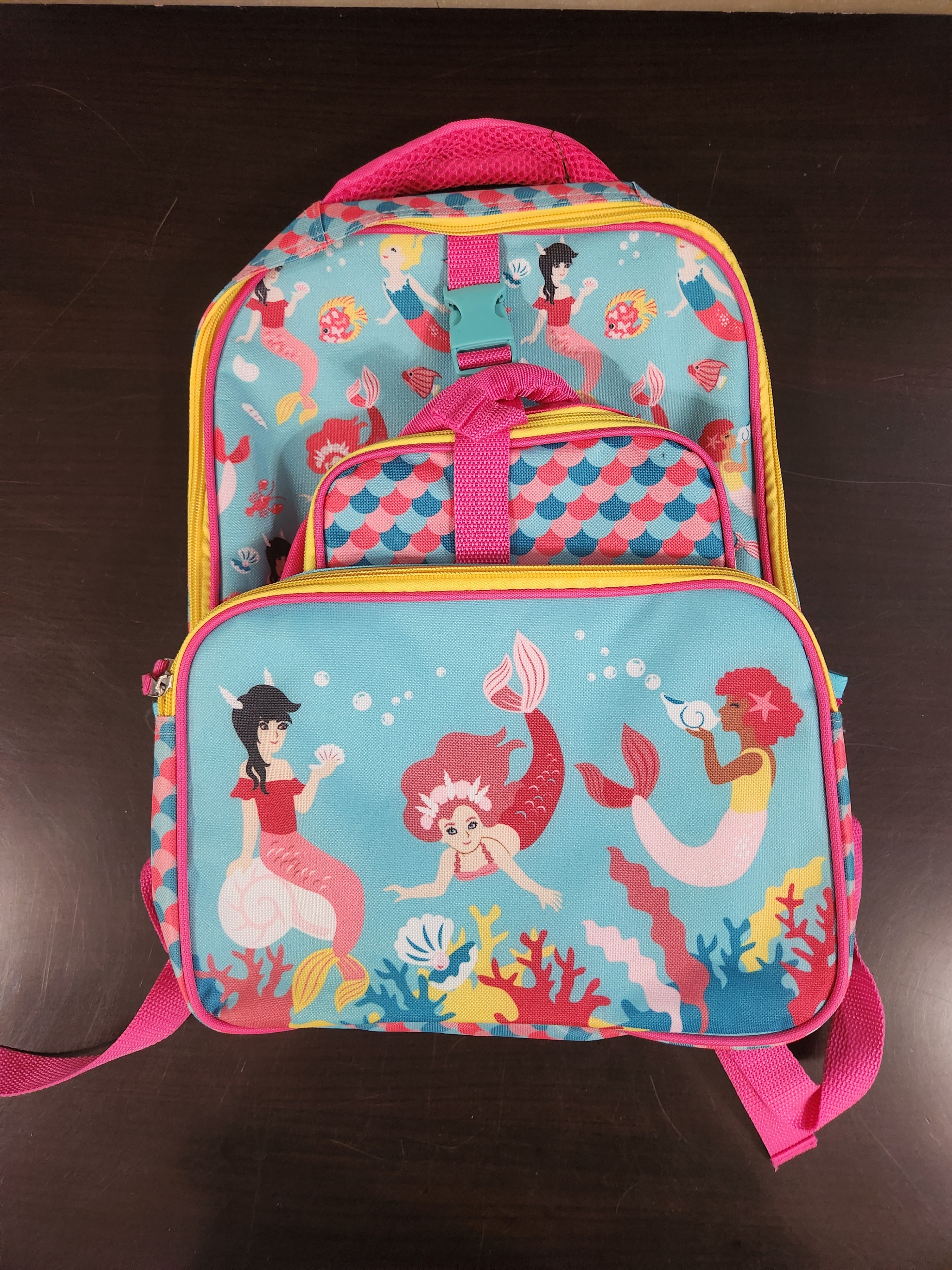 NEW Colorful backpack with a mermaid theme w/ matching lunch bag - photo 2