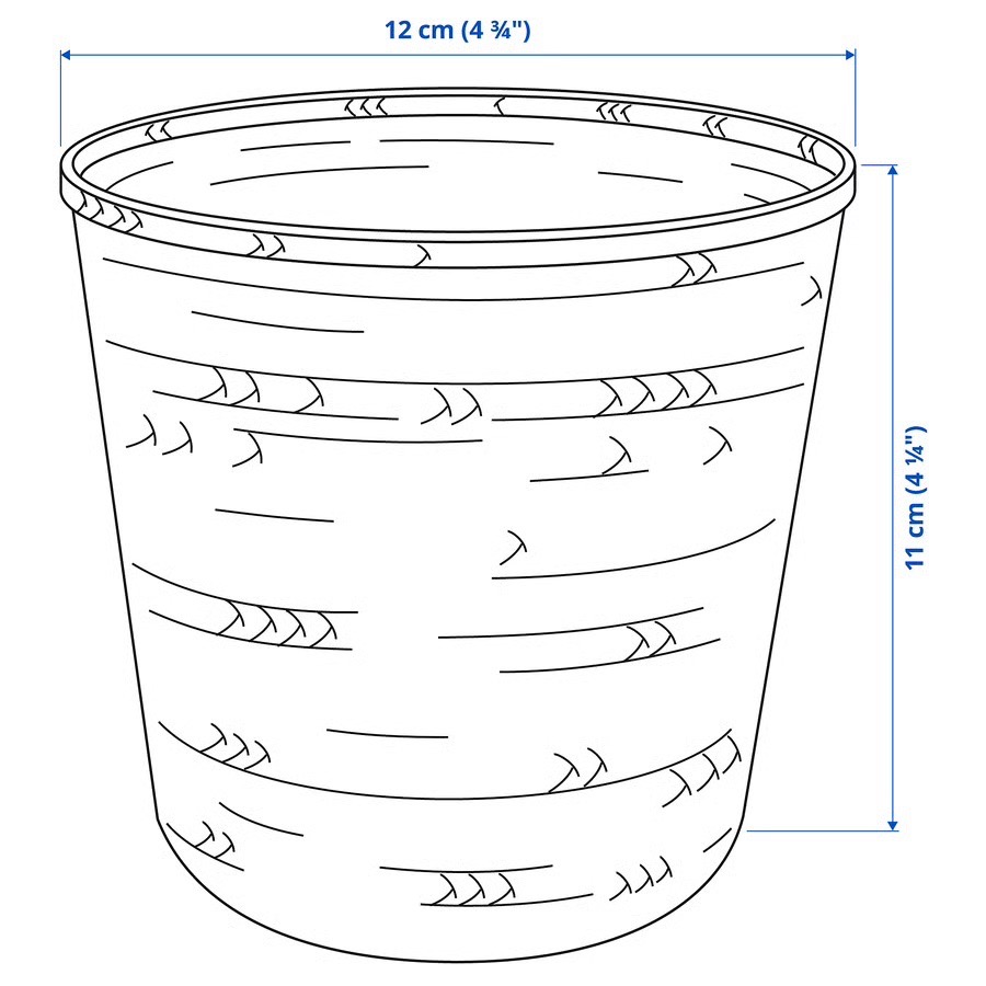 9cm bamboo plant pot, set of 2 - photo 4