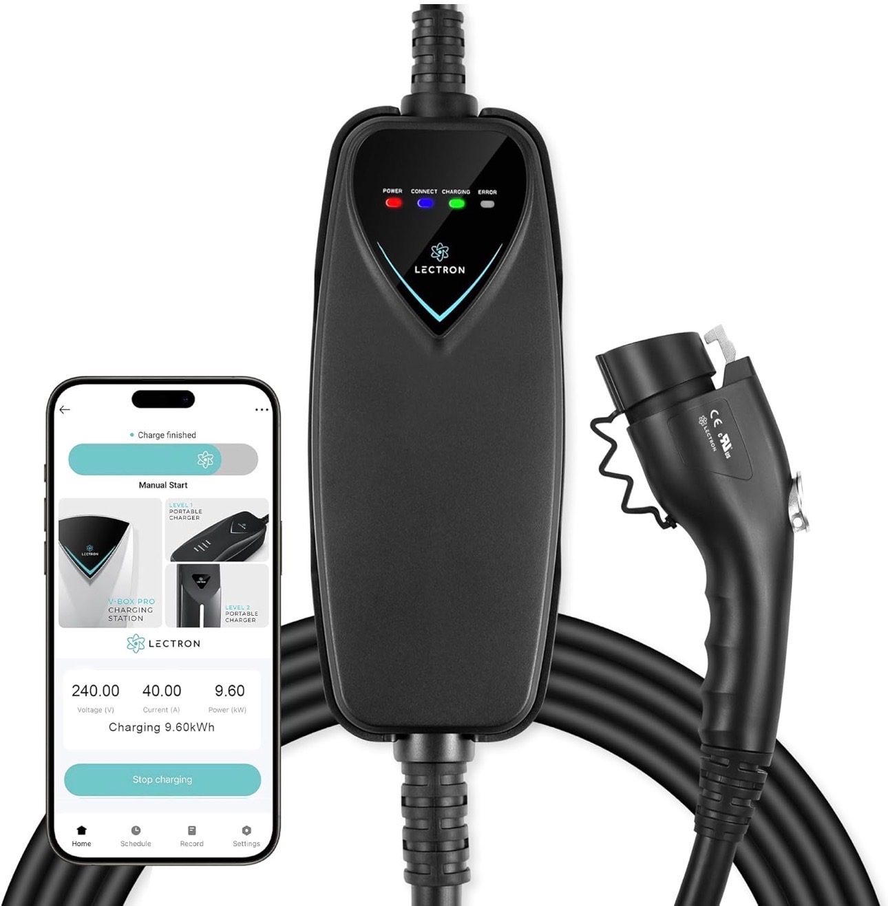 Level 2 J1772 Charger 40Amp 16ft Portable EV Charger WiFi Plug - photo 4