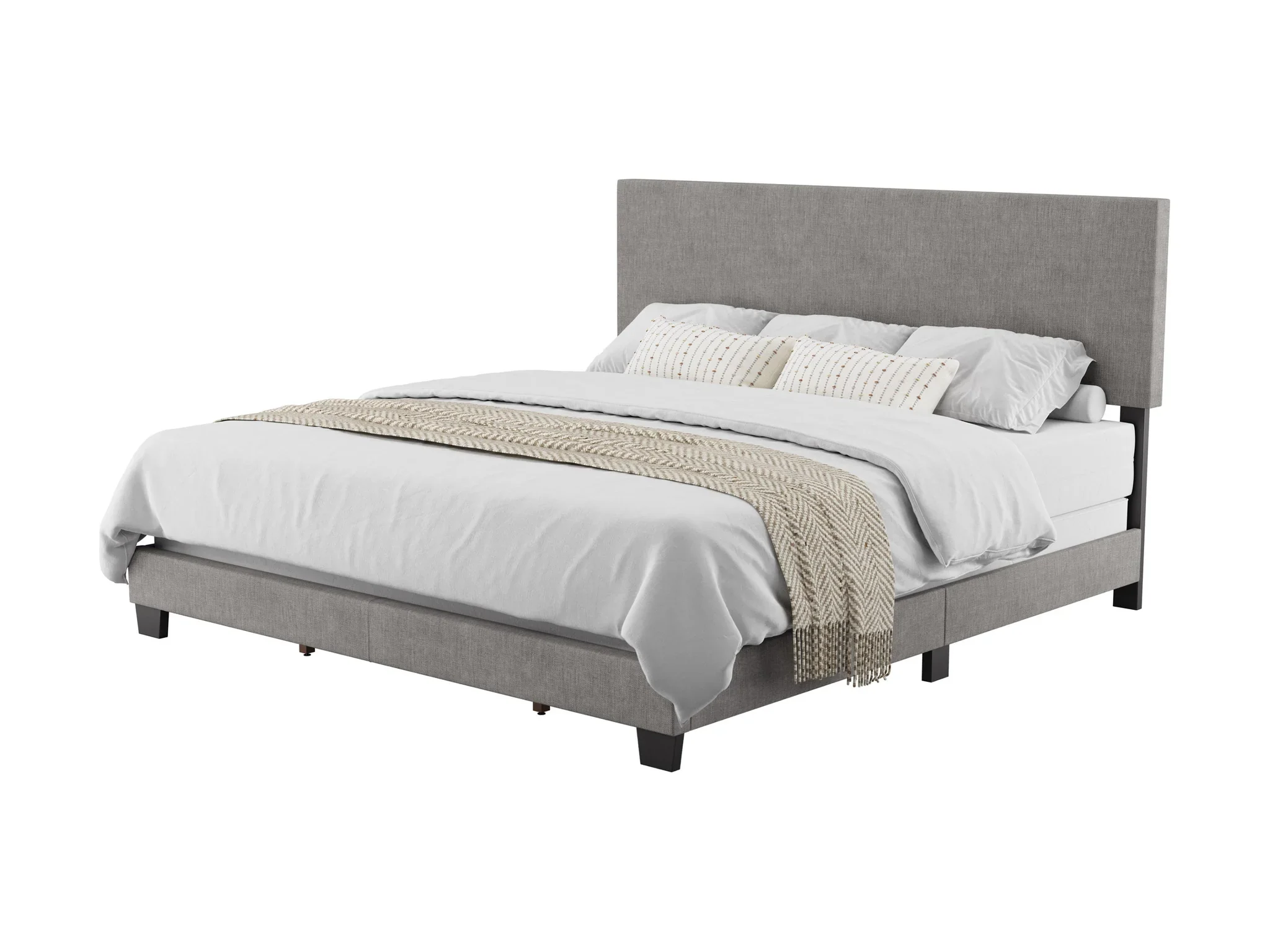 Brand New Light Grey King Upholstered Bed Frame | Factory Sealed - photo 4
