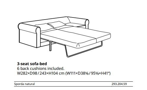 IKEA HARLANDA - Couch / Sofa / Convertible Bed - LIKE NEW OBO - photo 3