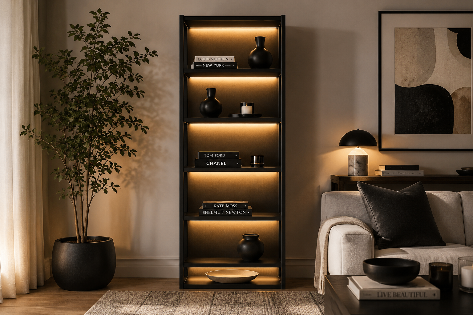 Modern LED Bookshelf Display Shelf – Brand New - photo 5