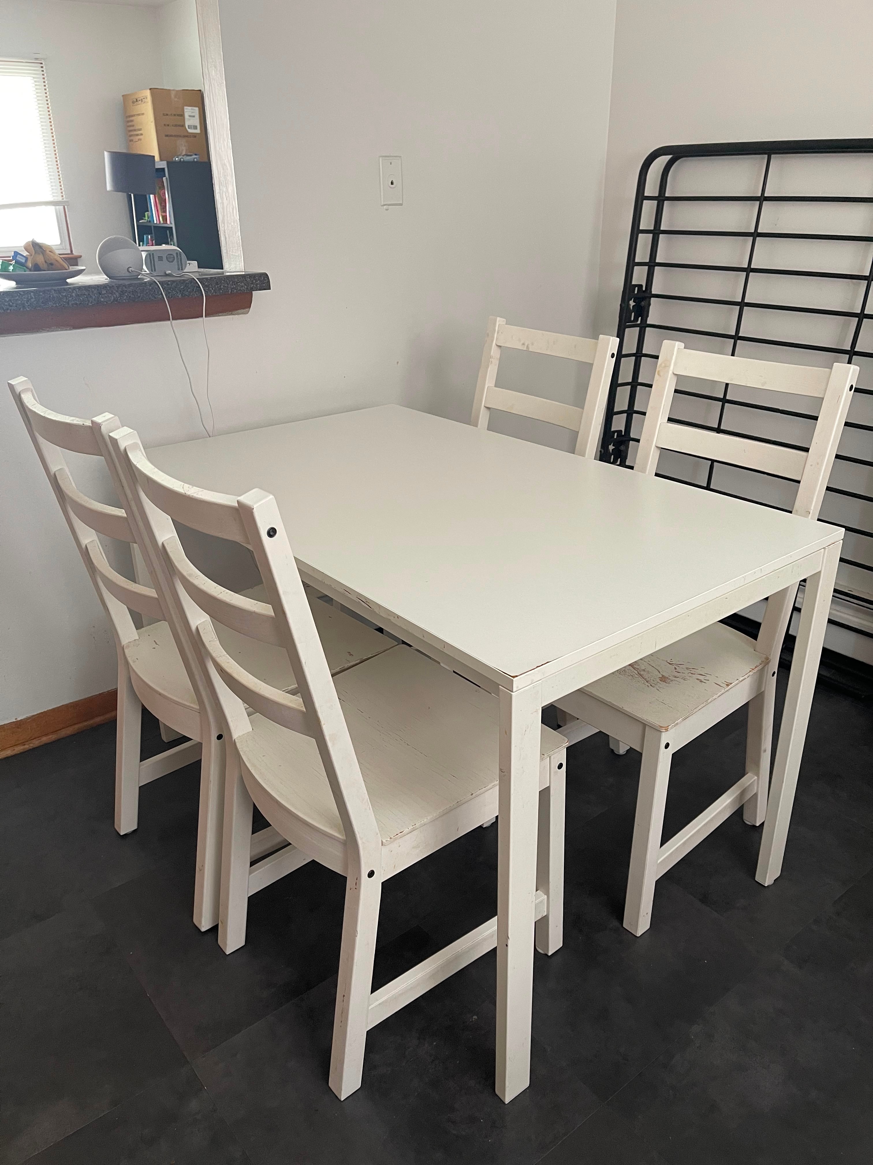 IKEA White Dining Table Set