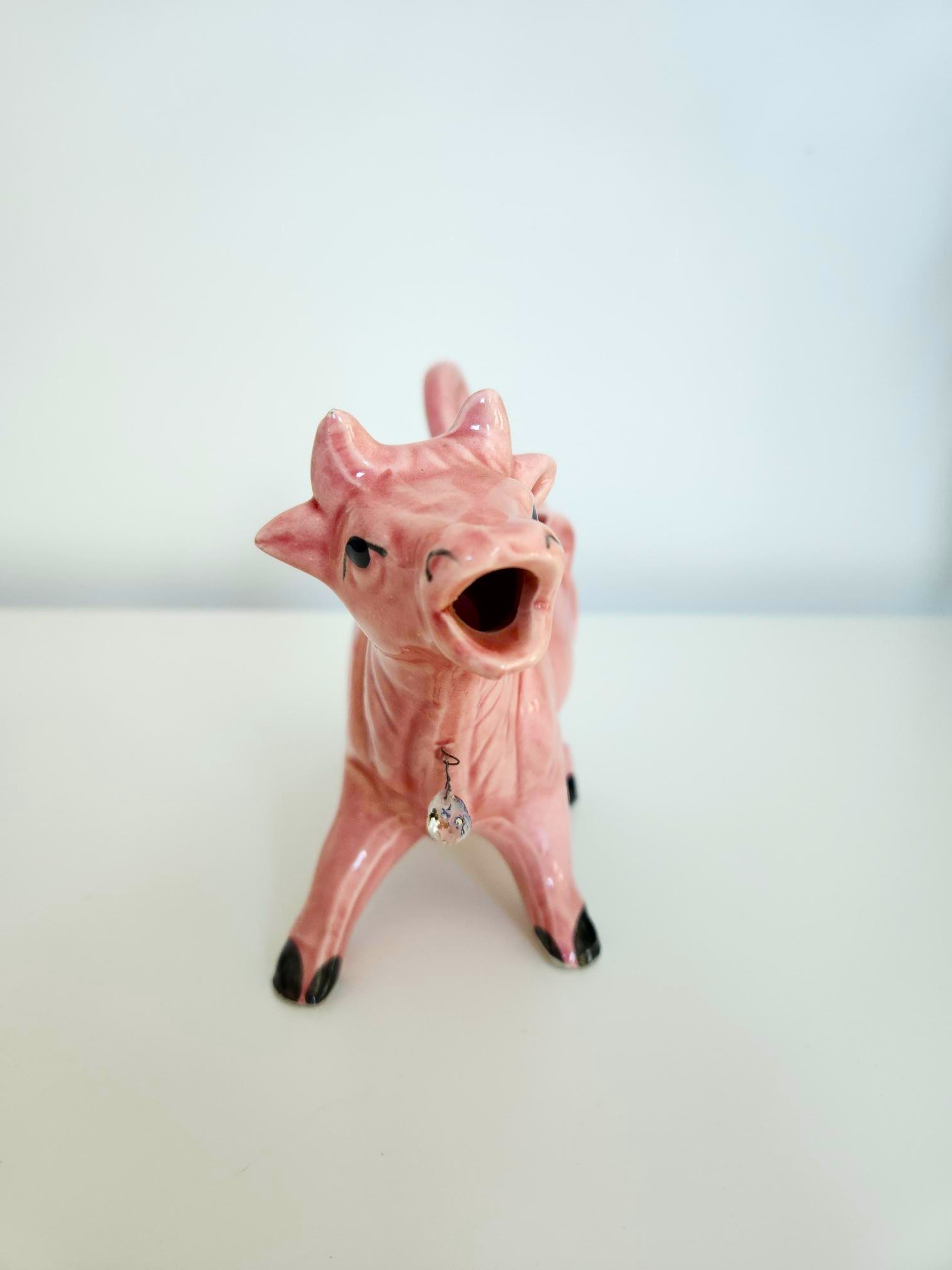 Fabulous Pink Cow Creamer, Vintage Ceramic - photo 3