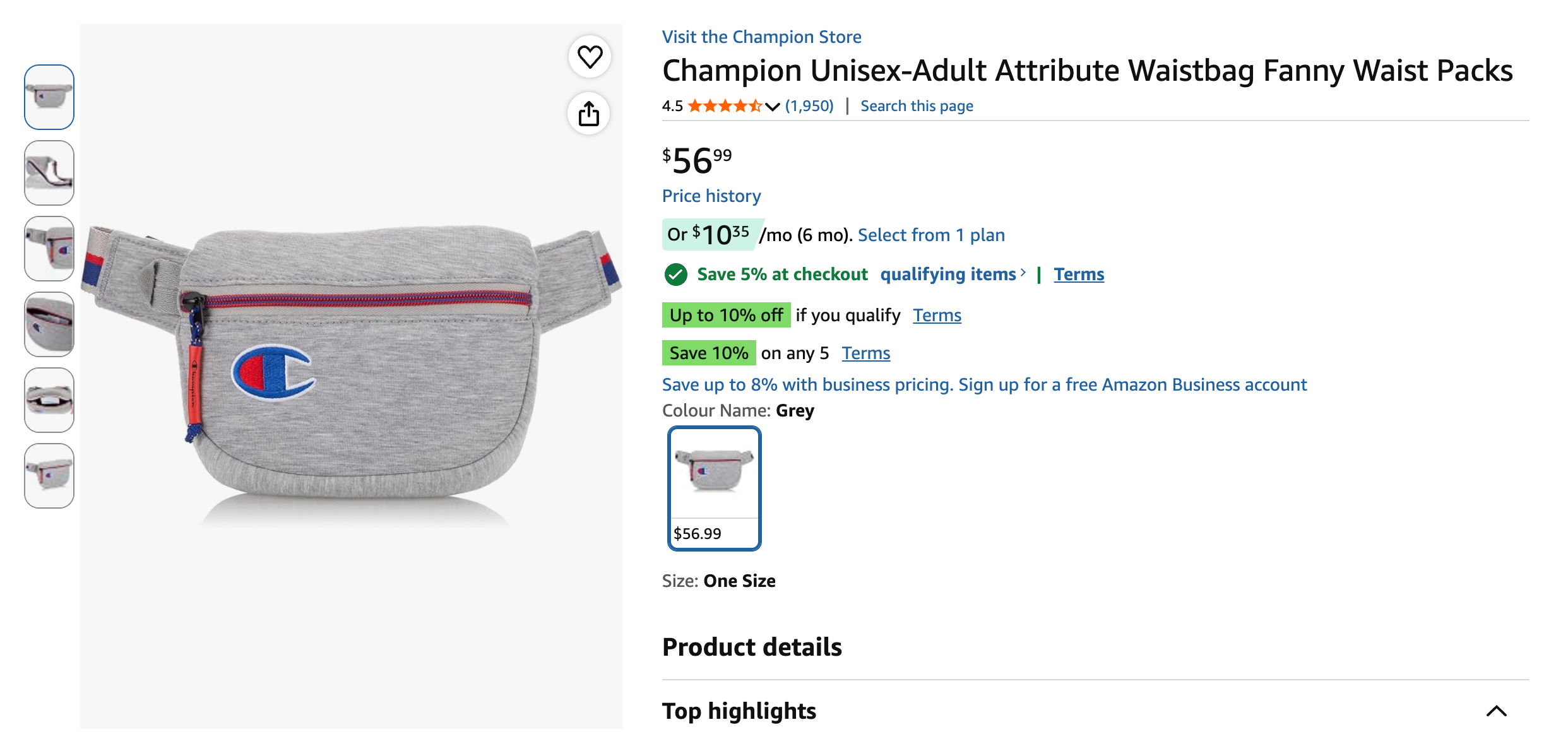 Champion Fanny Pack / Waist Bag / Sling Bag - photo 3