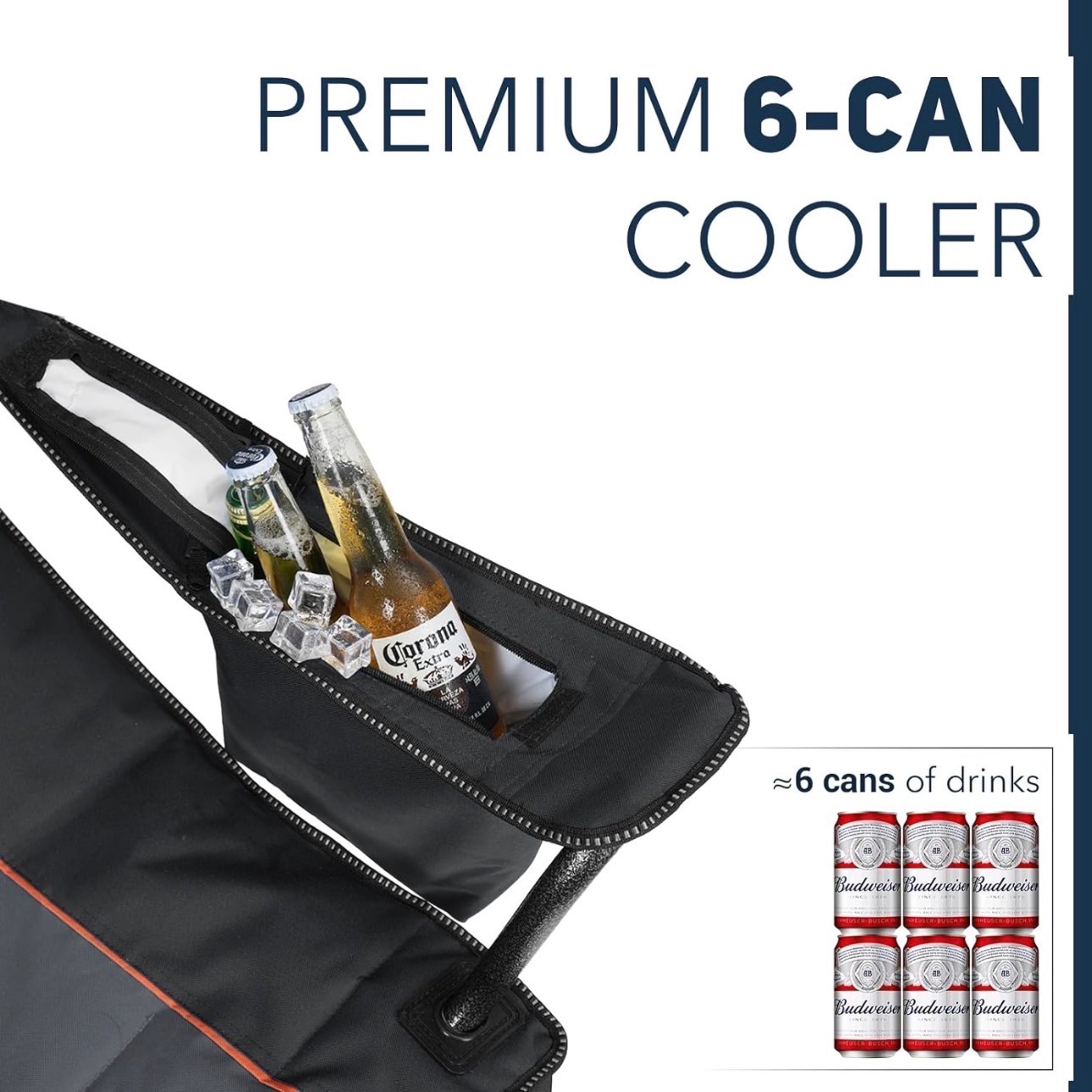 Set of 2 Oversized Folding Camping Chair Cooler Pocket 450lbs - photo 4