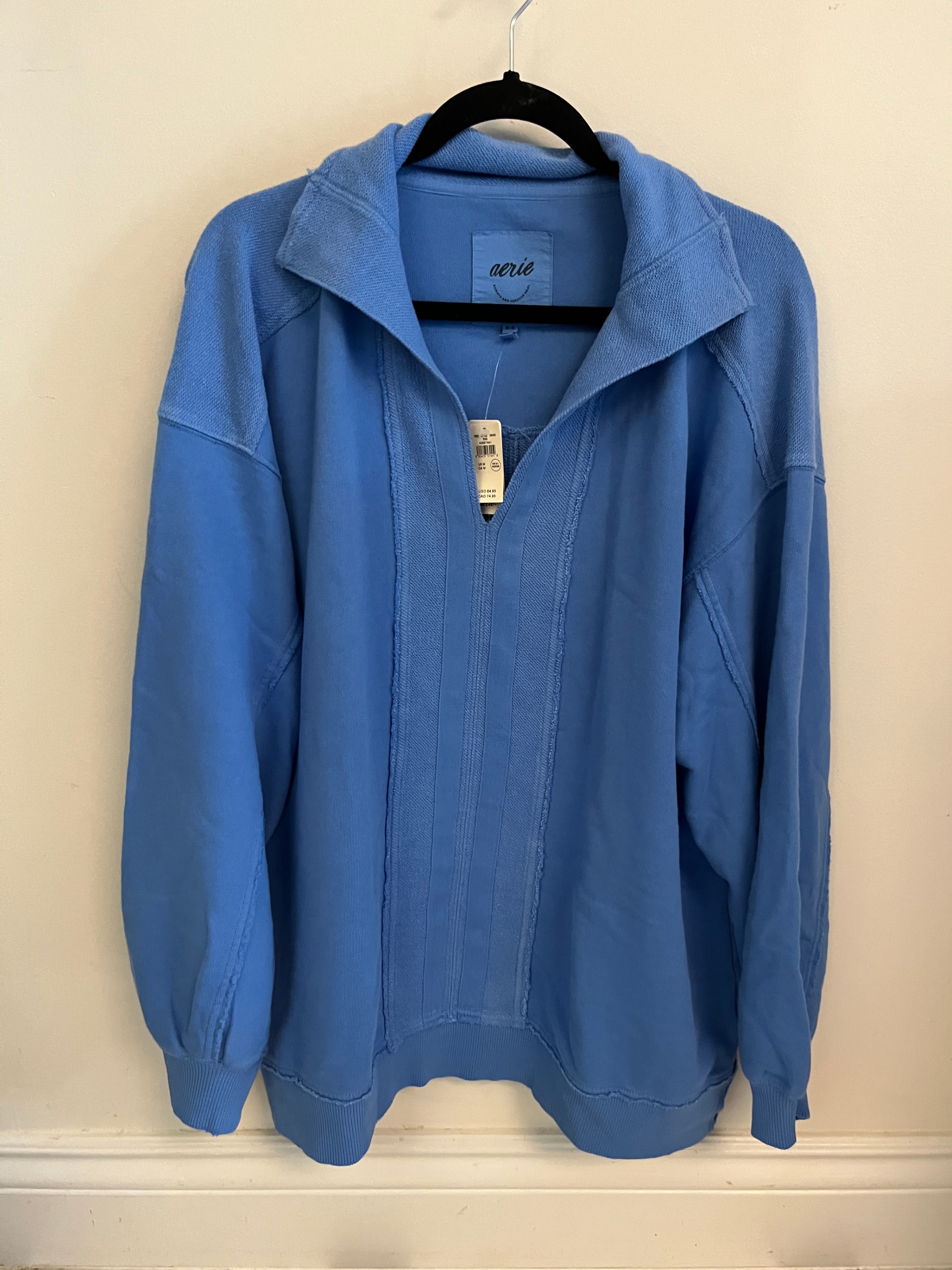Aerie Blue Quarter-Zip Sweatshirt - Size M