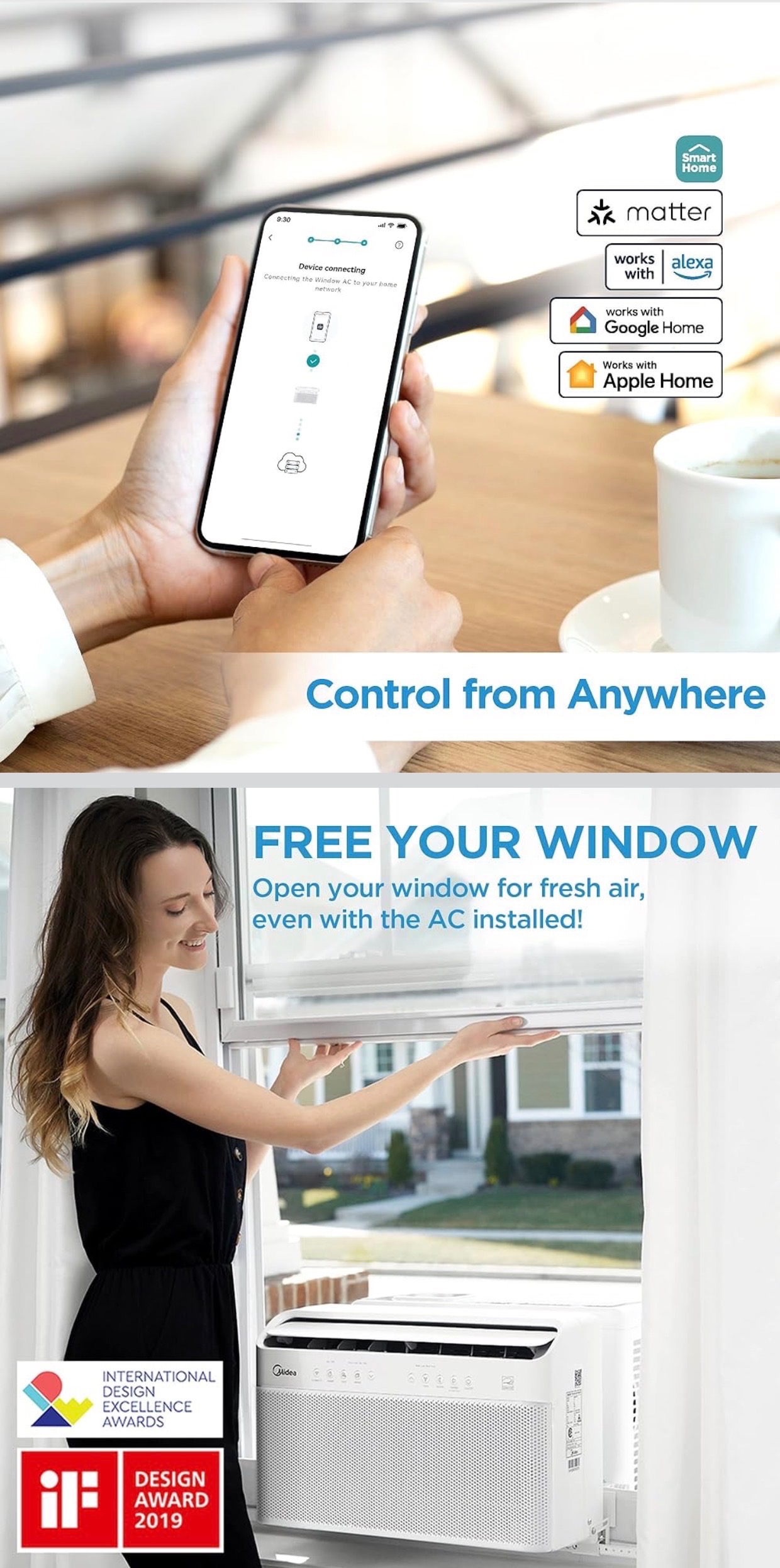 NEW: 8,000BTU Smart Inverter Window Air Conditioner Ultra Quiet - photo 3
