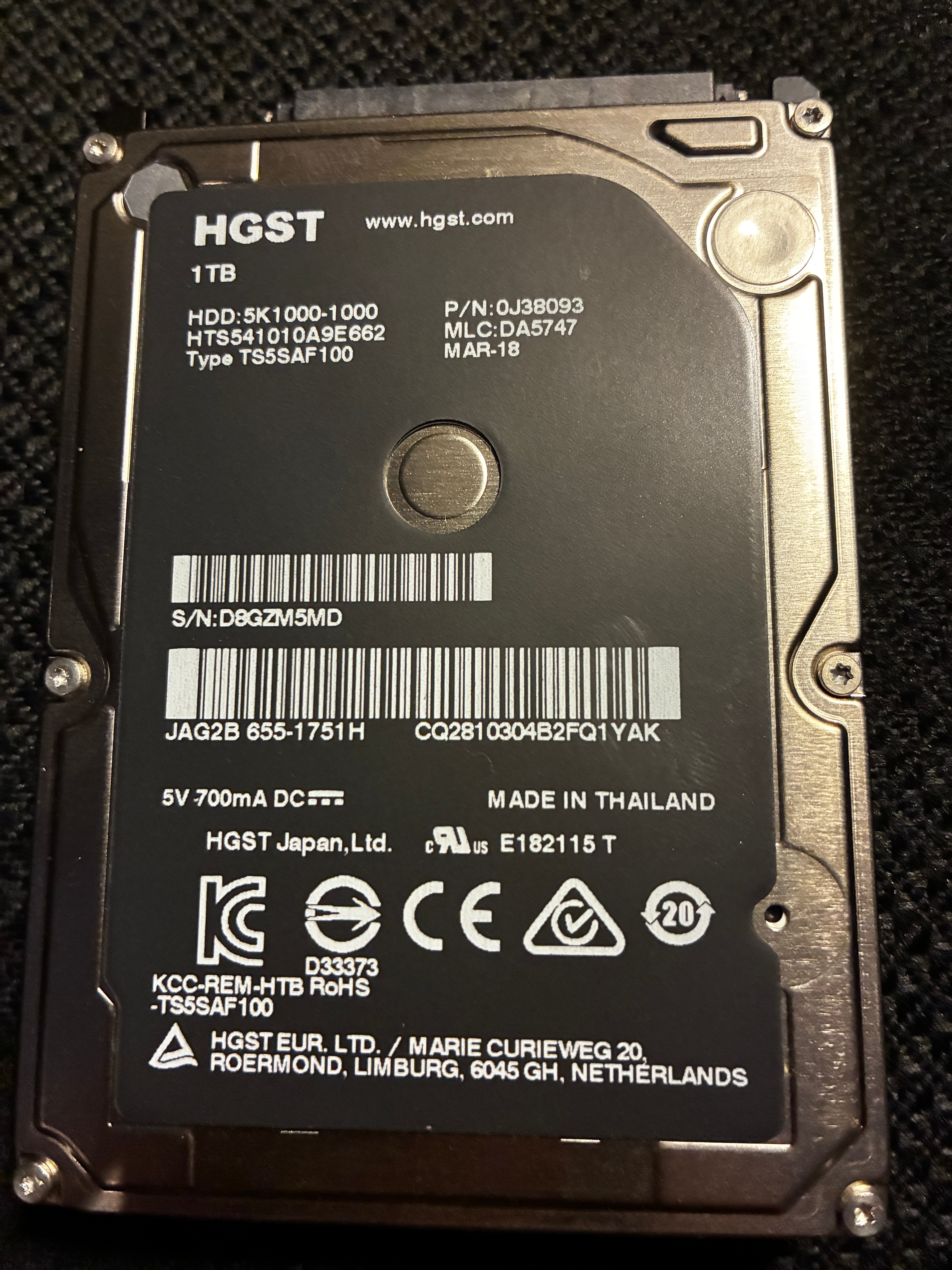 3 x 1TB 2.5" Hard Drives - photo 2