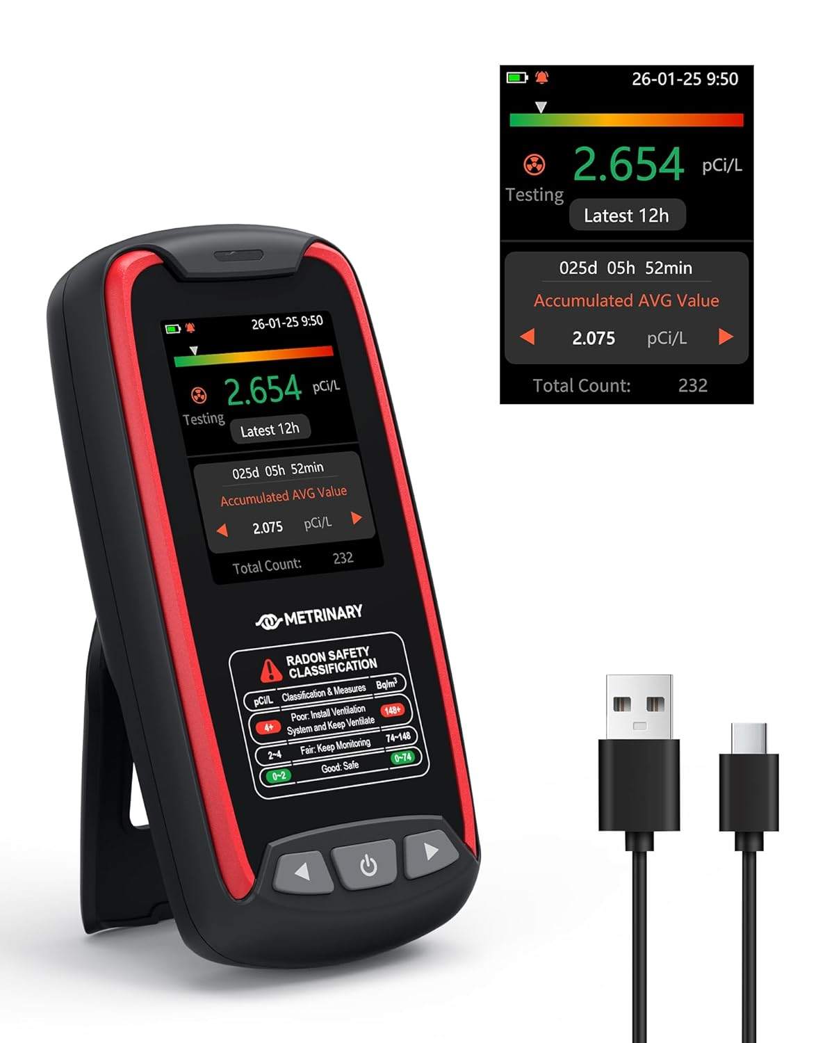 METRINARY Rechargeable Digital Radon Detector & Monitor - photo 2