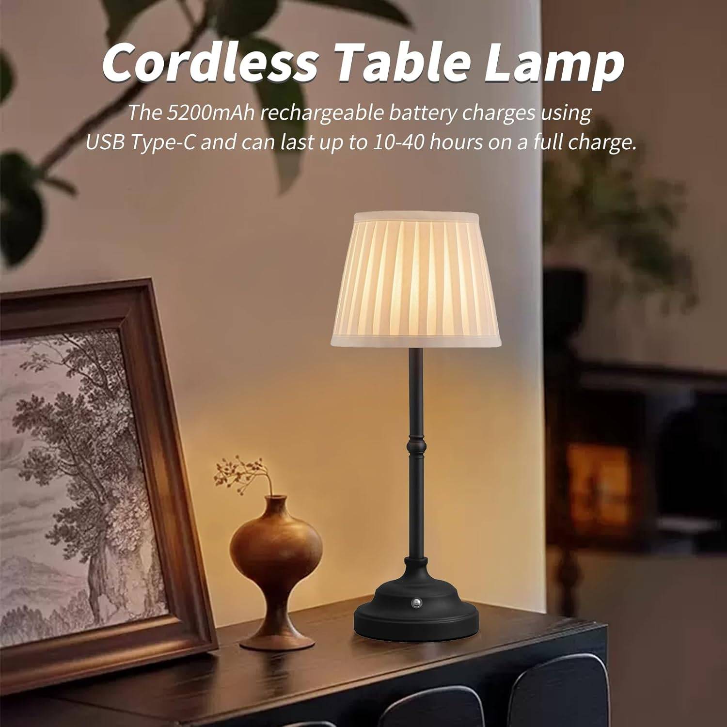 2 TABLE LAMPS, CORDLESS,WIRELESS BATTERY - photo 2