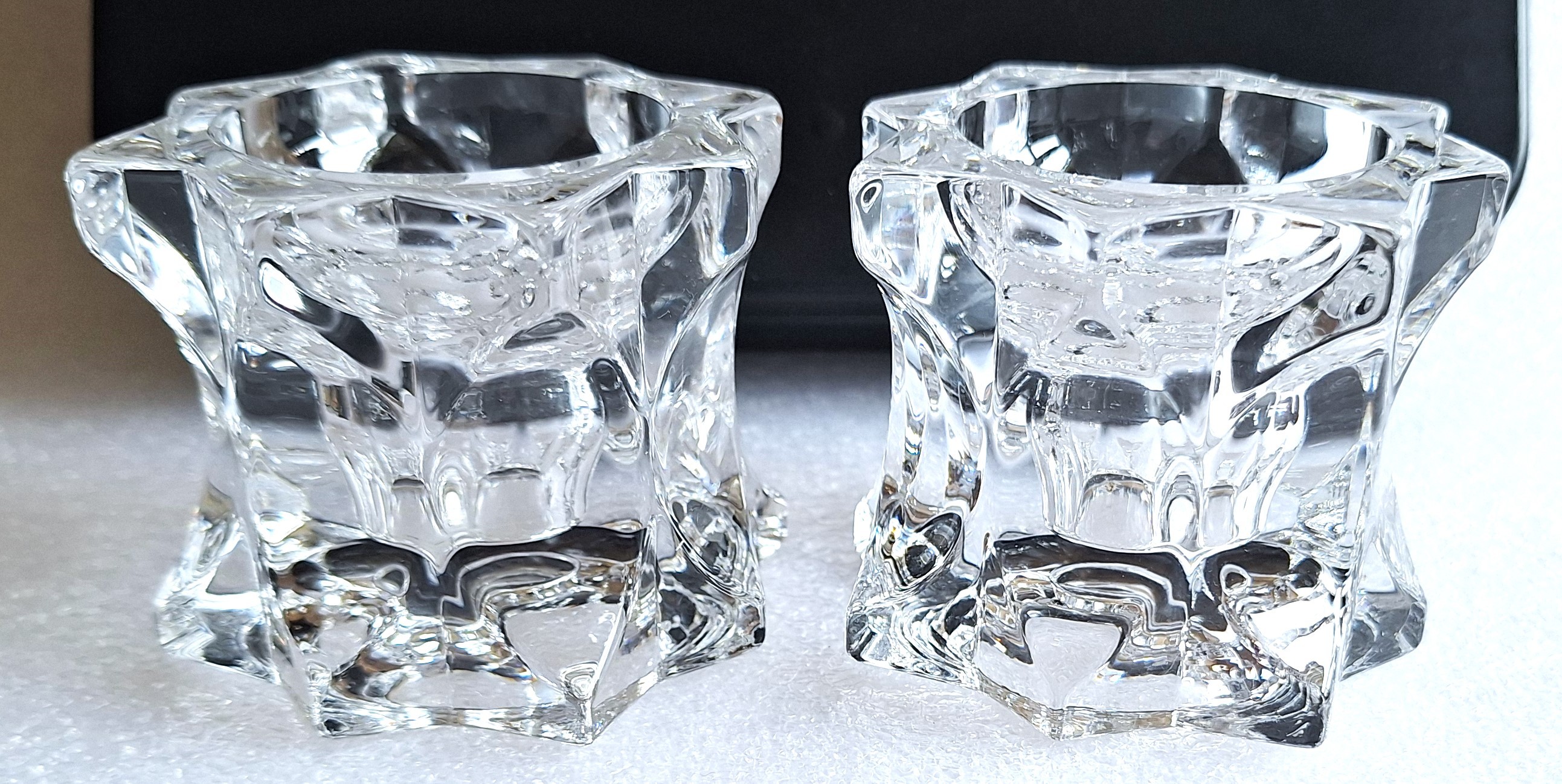 Clear Glass Votive Candle Holders (Set of 2)  2 1/4” Tall