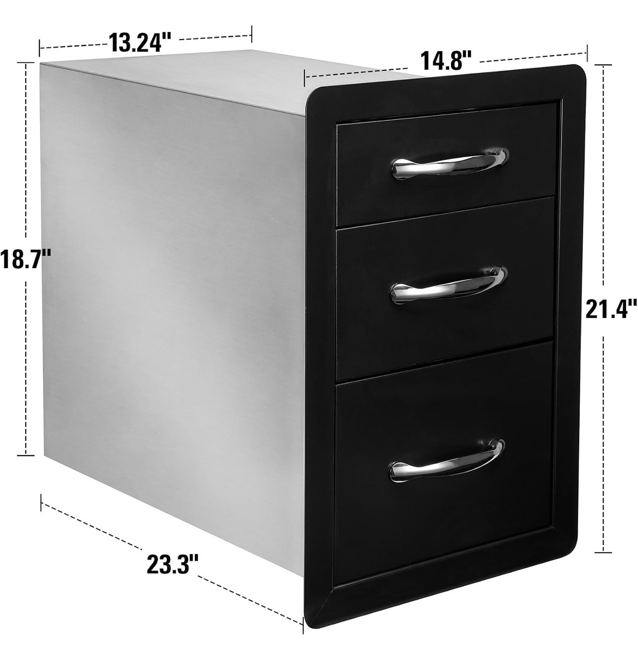 Outdoor Kitchen Drawers 14.8x21.4x23.3" Triple BBQ Storage Drawe - photo 5