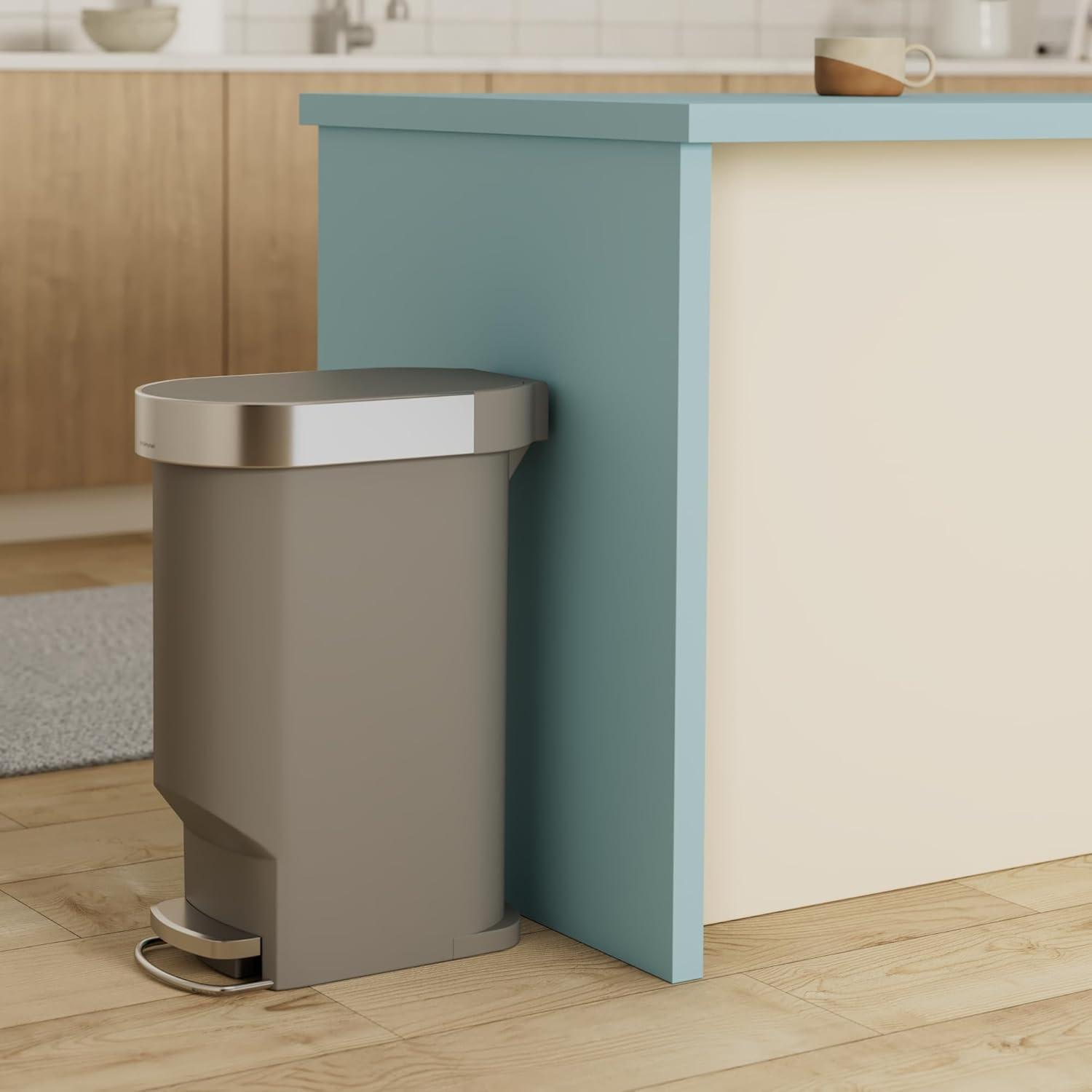 simplehuman 40L Slim  10.6 Gallon Slim Kitchen, Grey Plastic - photo 5
